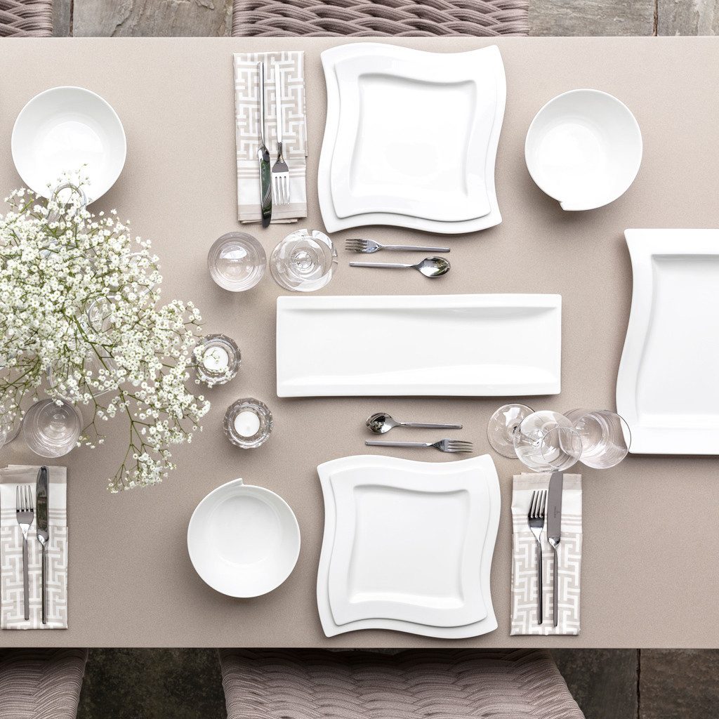 Villeroy & Boch Servierplatte NewWave Antipasti-Teller 42 x 15 cm, Porzellan, (1-tlg), Premium Porcelain, mikrow.- & spülm.sicher, Made in Germany