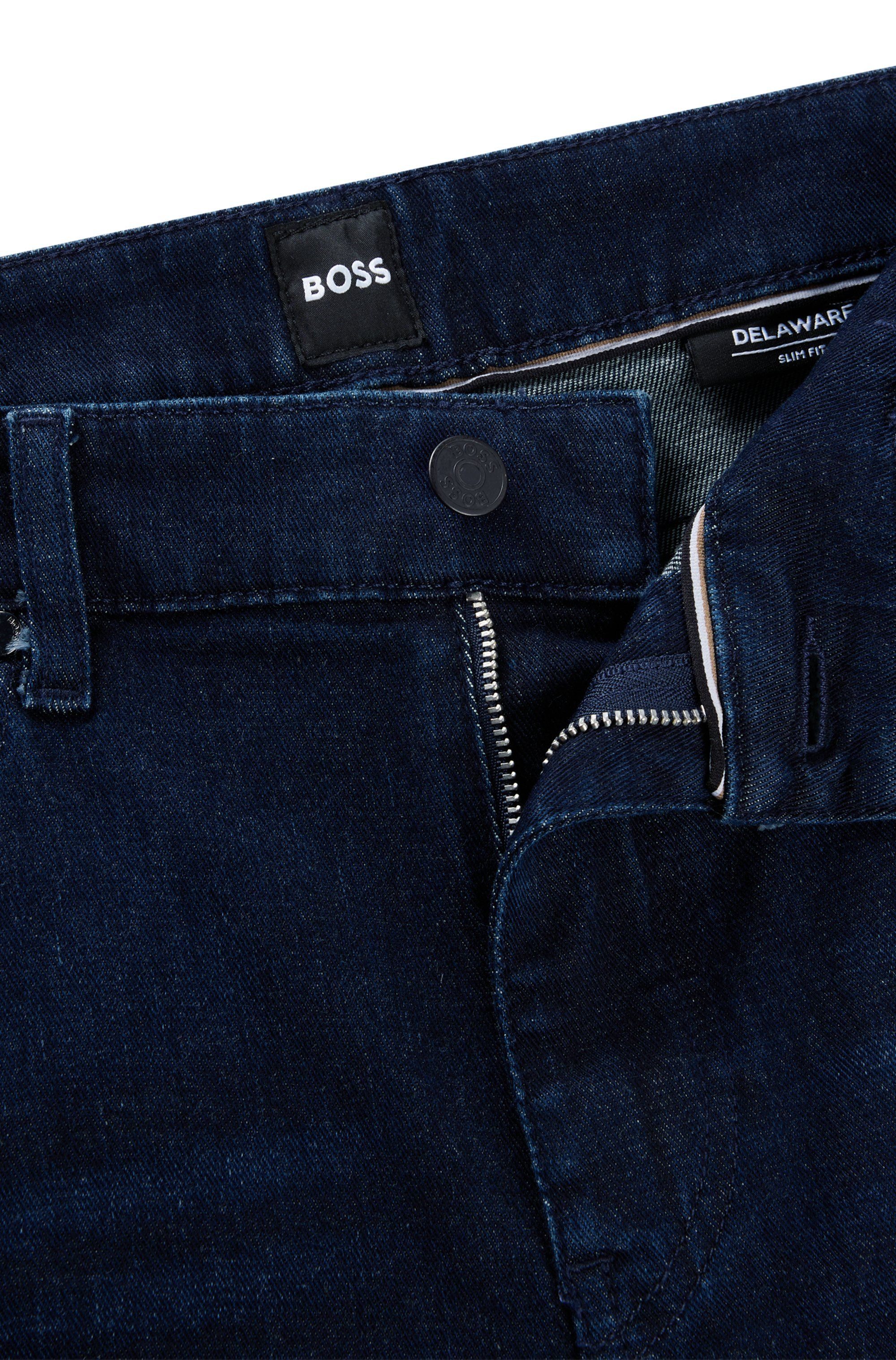 BOSS ORANGE 5-Pocket-Jeans Delaware Slim-Fit Jeans aus dunkelblauem Denim