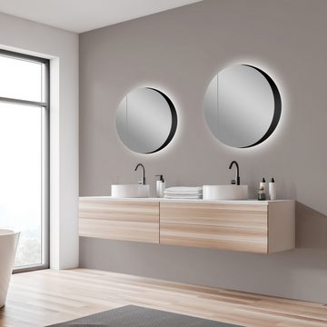 Talos Spiegelschrank Picasso Style, weiß, Ø 60cm, Rahmen aus hochwertiger Aluminiumlegierung