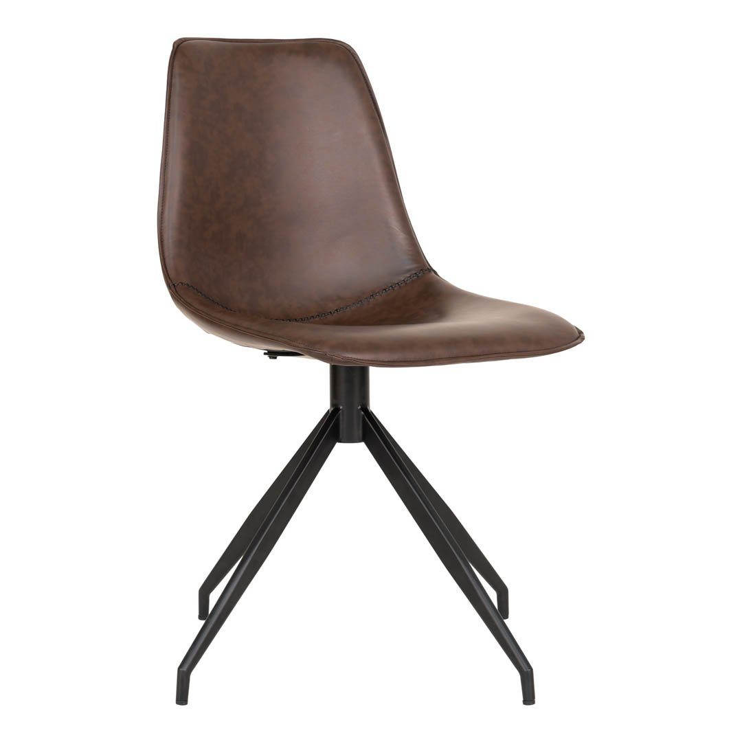 Esszimmerstuhl 2er Set Monaco Esszimmerstuhl PU Kunstleder braun.