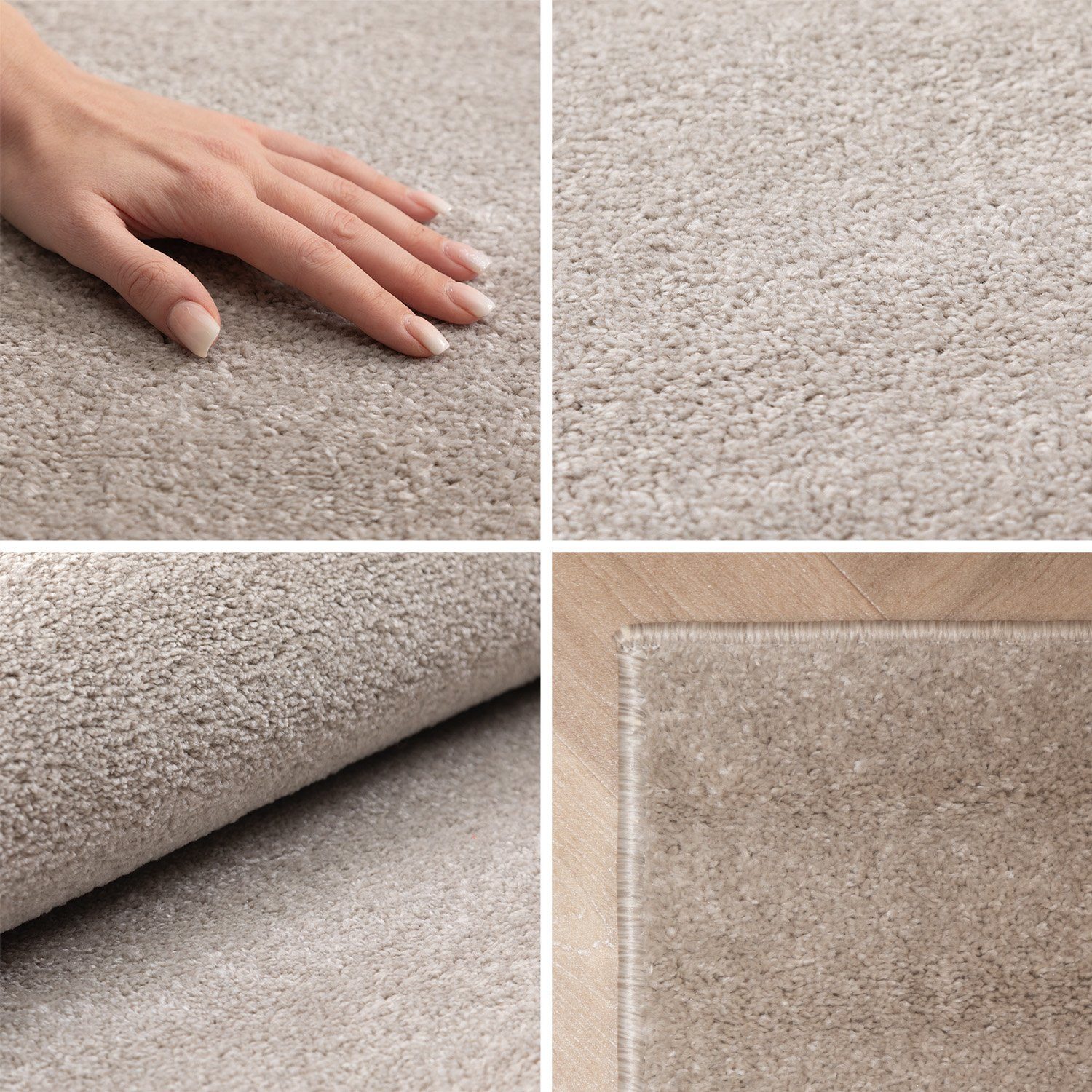 SIMPEX24 Teppich Unicolor - Einfarbig, Läufer, Höhe: 11 mm, Einfarbig Kurzflor Teppich Wohnzimmer Verschiedene Farben und Größen