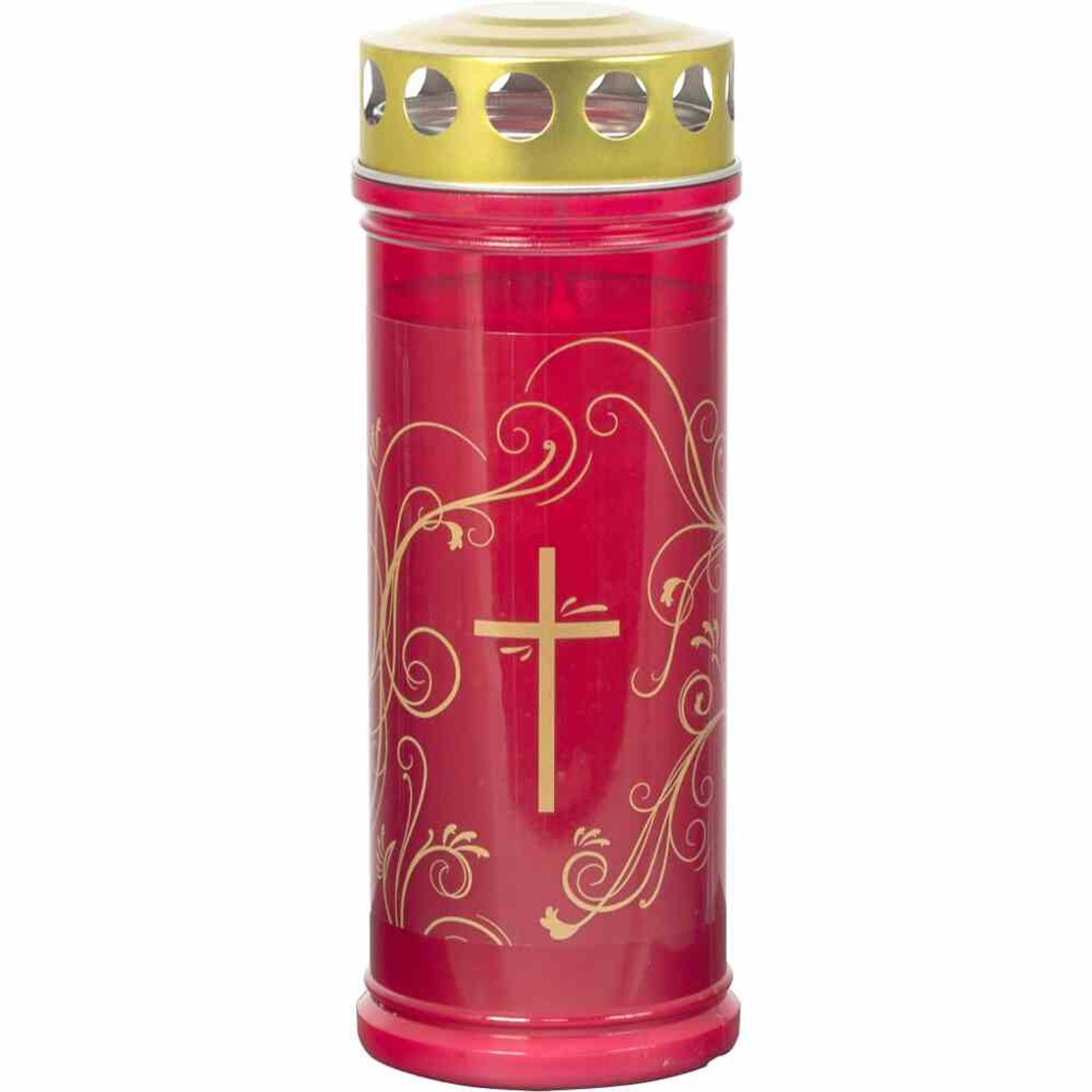 JEKA Grabkerze Gedenkkerze rot mit Ornament 7 Tage