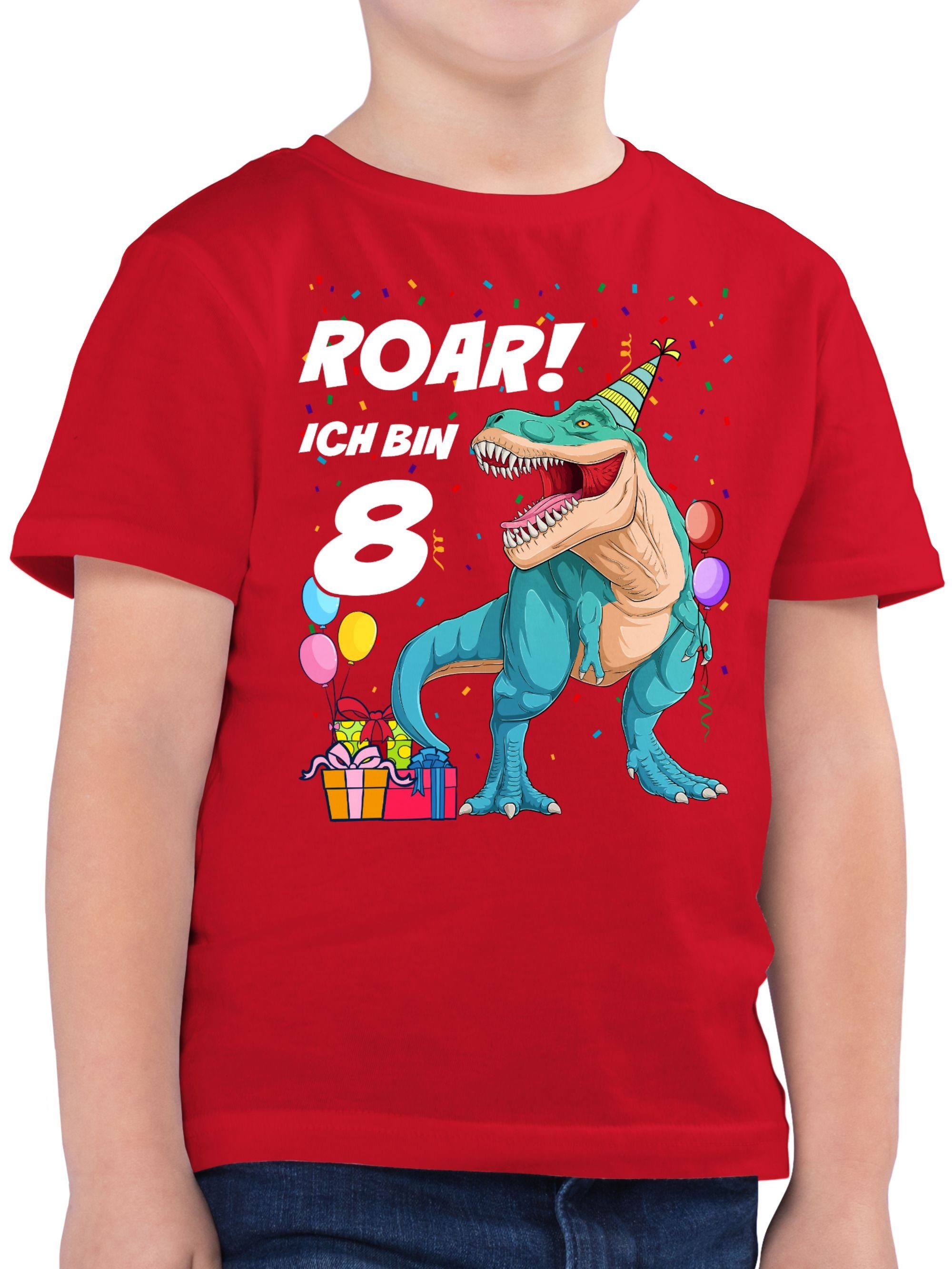 Jahre - bin Rot Dinosaurier Ich 03 8. Shirtracer Dino T-Shirt 8 Geburtstag T-Rex