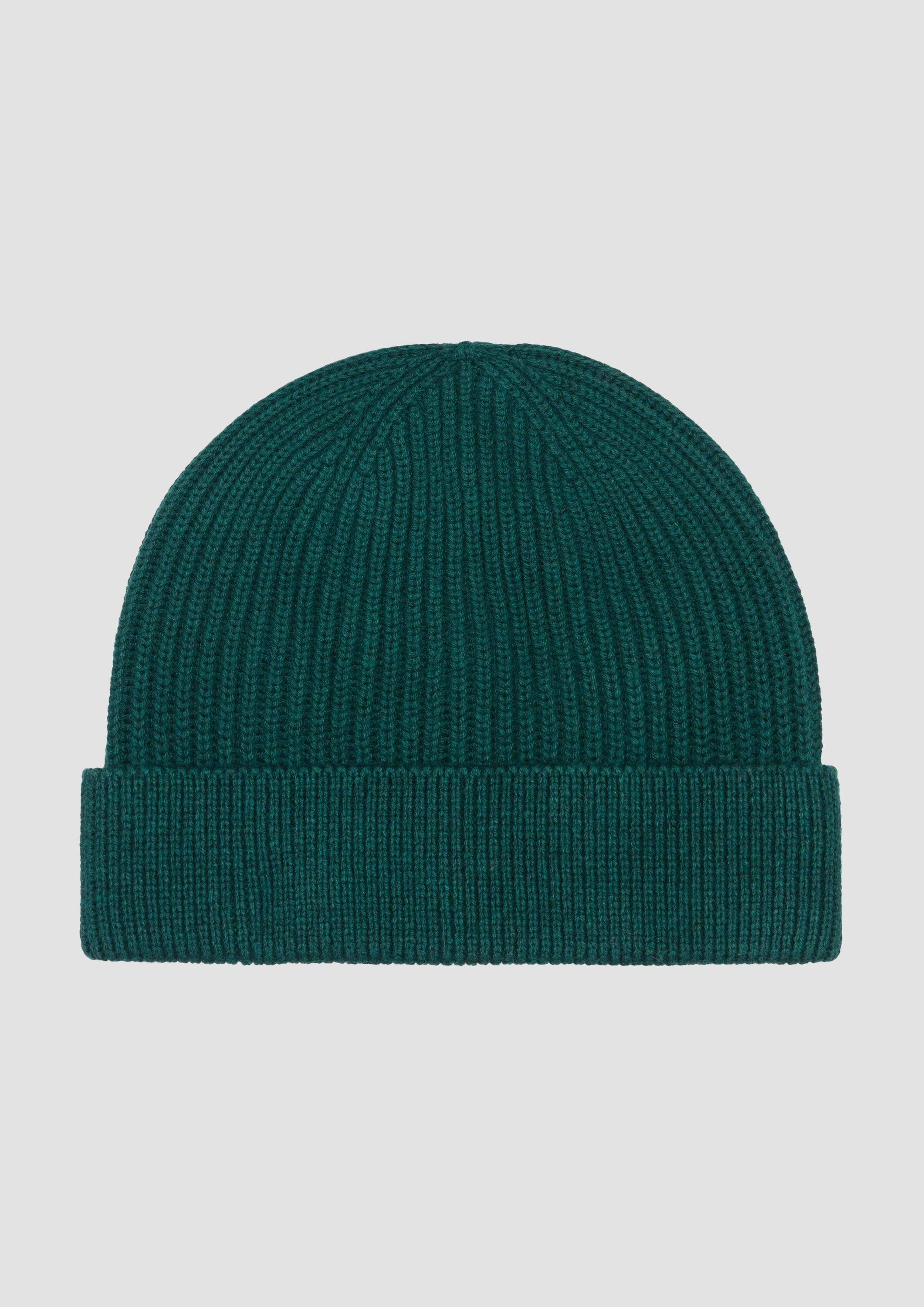 s.Oliver Strickmütze Mütze Baumwoll-Beanie mit Rippstruktur