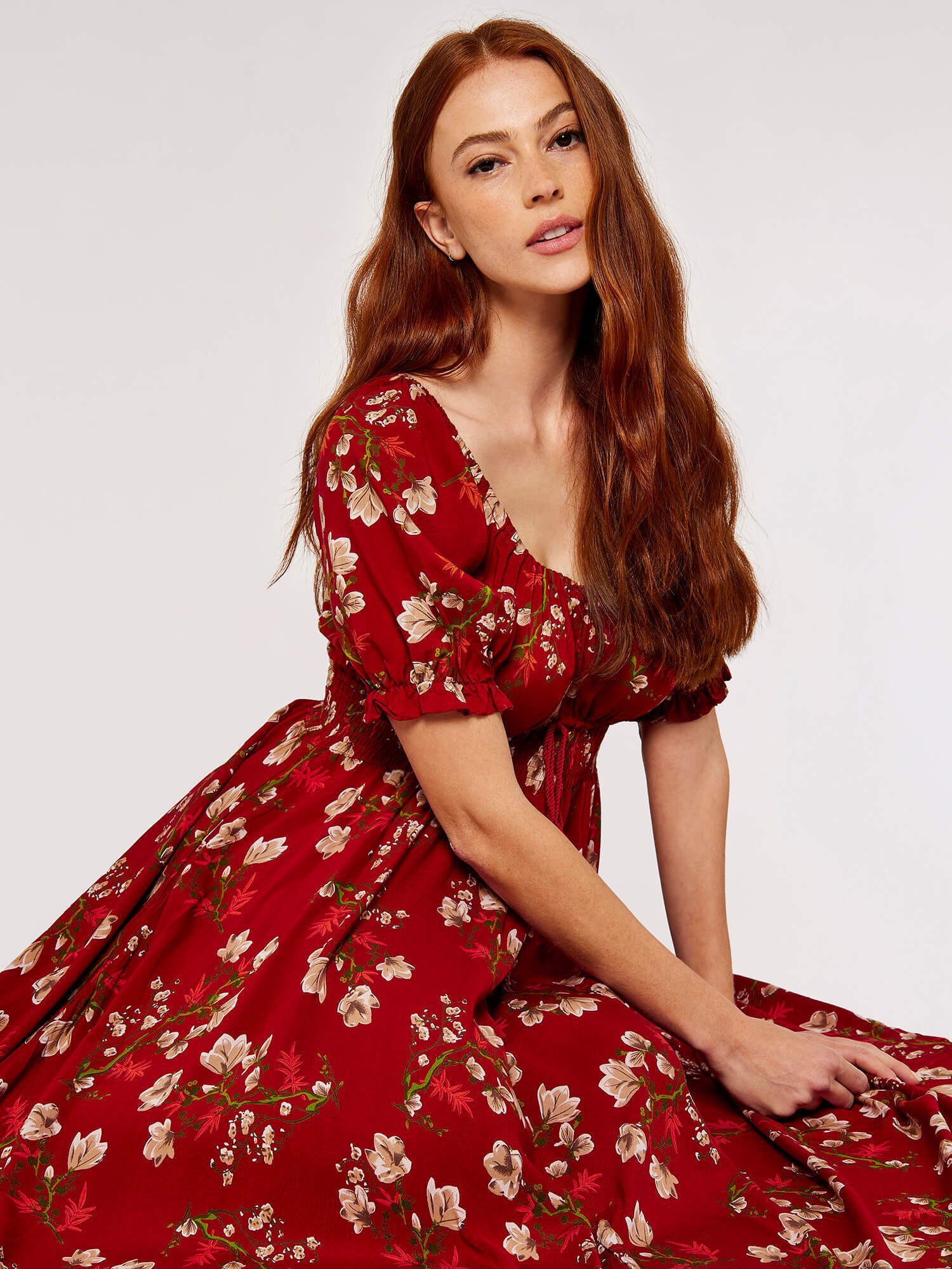 Apricot Maxikleid Blossom Bunch Bardot Maxi günstig online kaufen