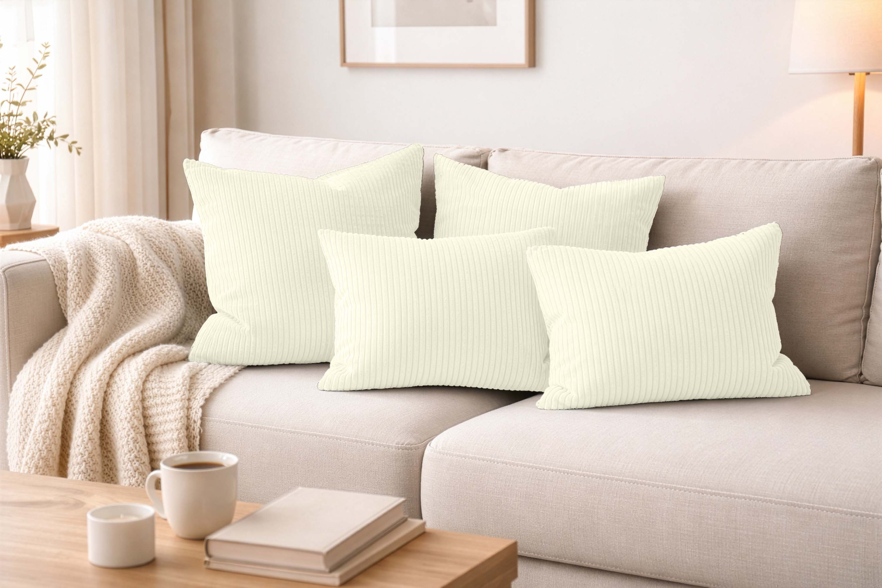 Amilian Dekokissen - Kissen Set 4er - Sofakissen mit Füllung 2x 50x50 + 2x 35x45cm, (4 Stück) Kuschelkissen - Zierkissen mit Kissenfüllung - Couchkissen