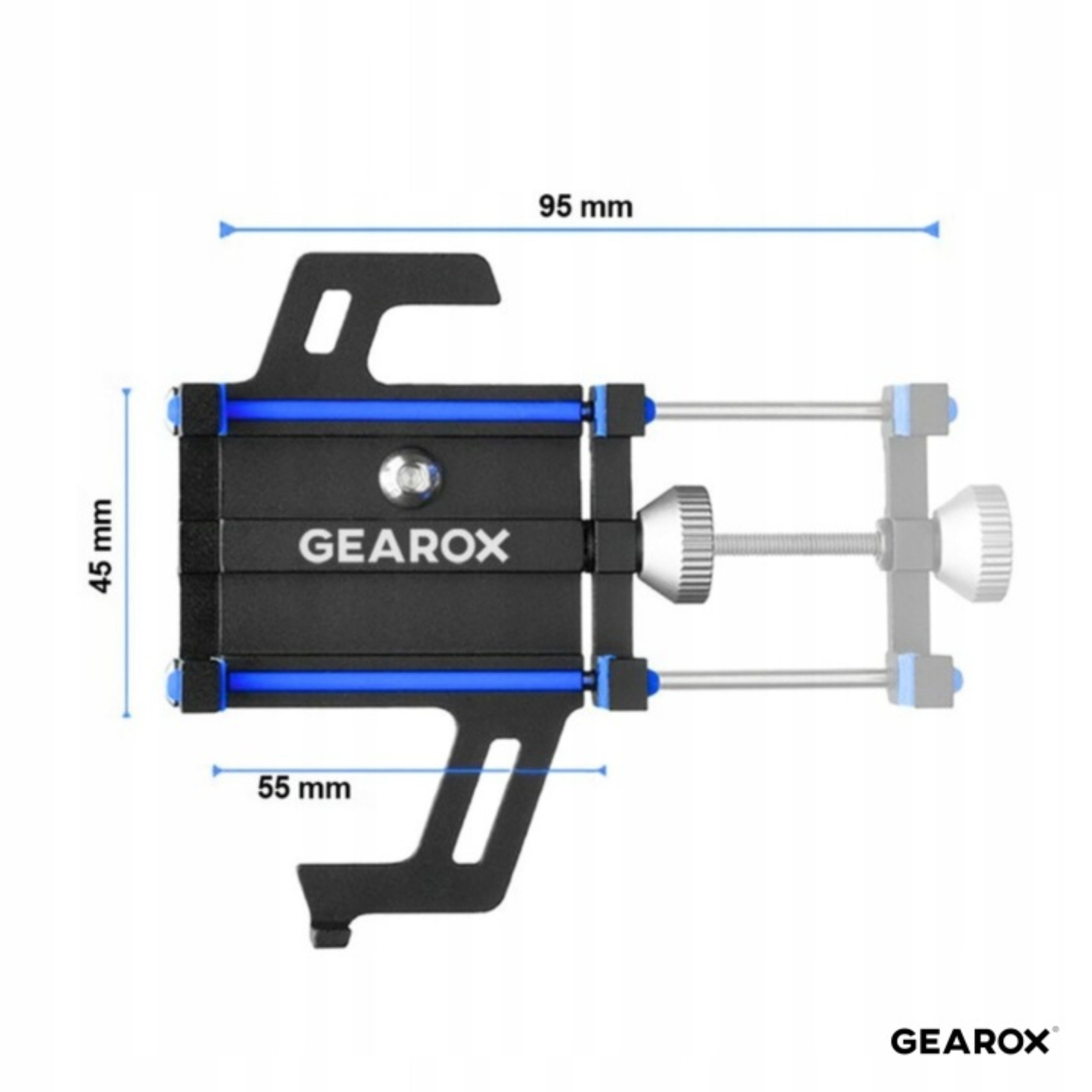 Festivalartikel Fahrraddeckenhalterung Gearox GXR-1 Handyhalter Fahrrad Motorrad Lenker Alu (1-tlg)