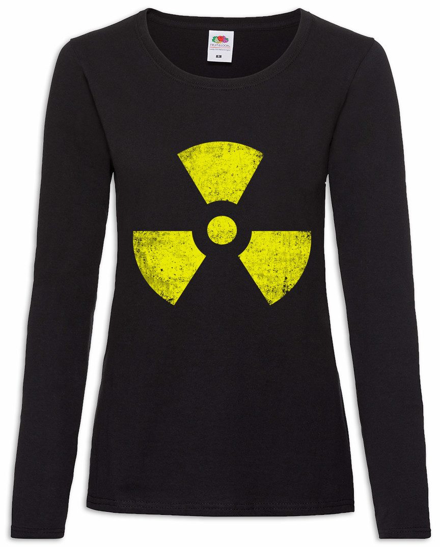 Langarmshirt Black Radioactive Vintage Symbol Damen Langarmshirt Goth TBBT Cyber