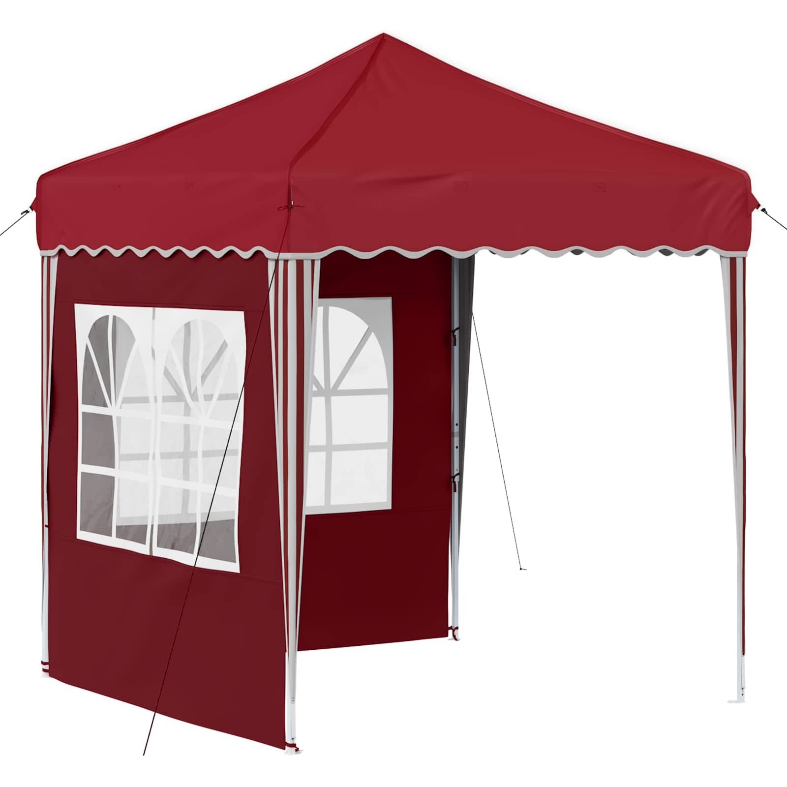 vidaXL Partyzelt Pop-up Partyzelt 195 x 195 x 245 cm Bordeauxrot Oxford-Stoff