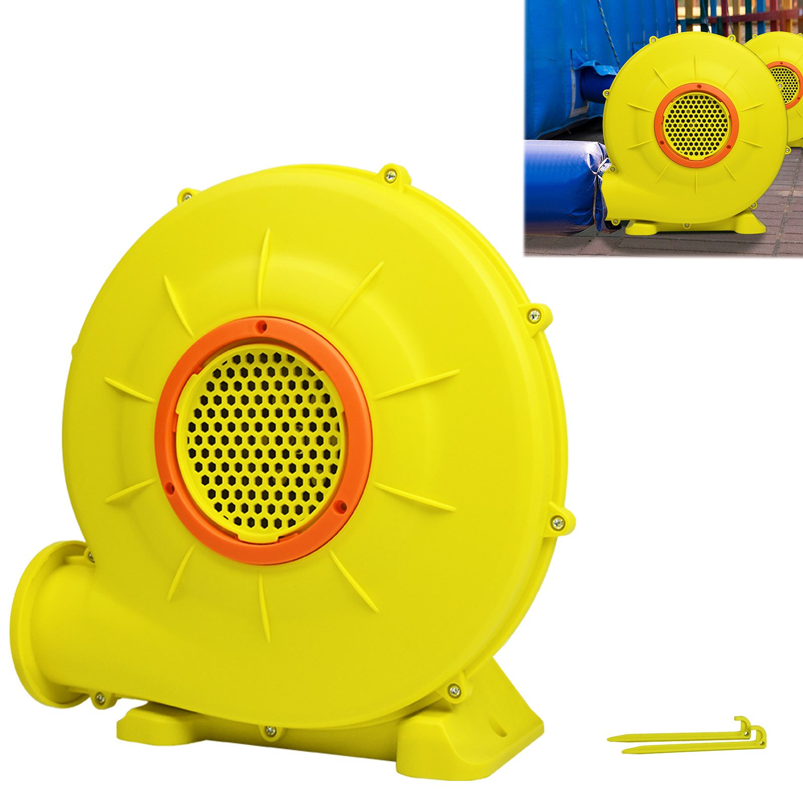 FIVMEN Luftpumpe Luftgebläse 750W Elektrische Hüpfburg Gebläsepumpe Ventilator, Gebläse für aufblasbare Spielzeuge, Windmaschine mit Griff, Netzkabel