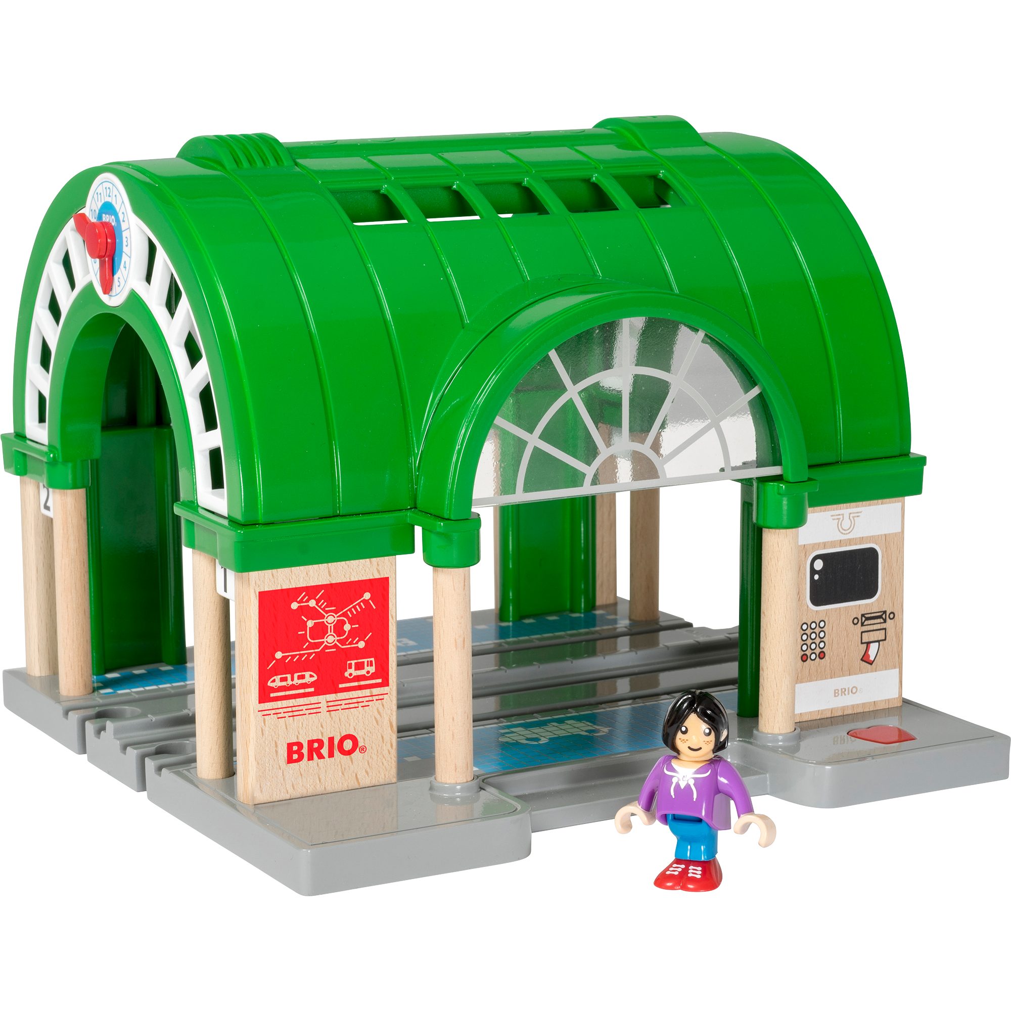 BRIO® Spielzeug-Eisenbahn BRIO World World Neuer Hauptbahnhof mit Ticketautomat, Spielgebäude
