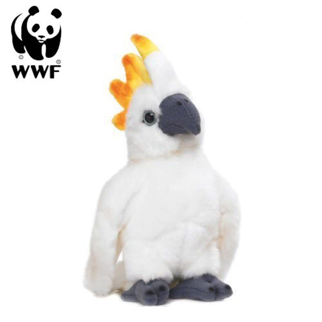 Mehrfarbig 24 cm groß und wunderbar weich realistisch gestaltetes Plüschtier WWF WWF00835 Plüsch Kakadu weiß ca 