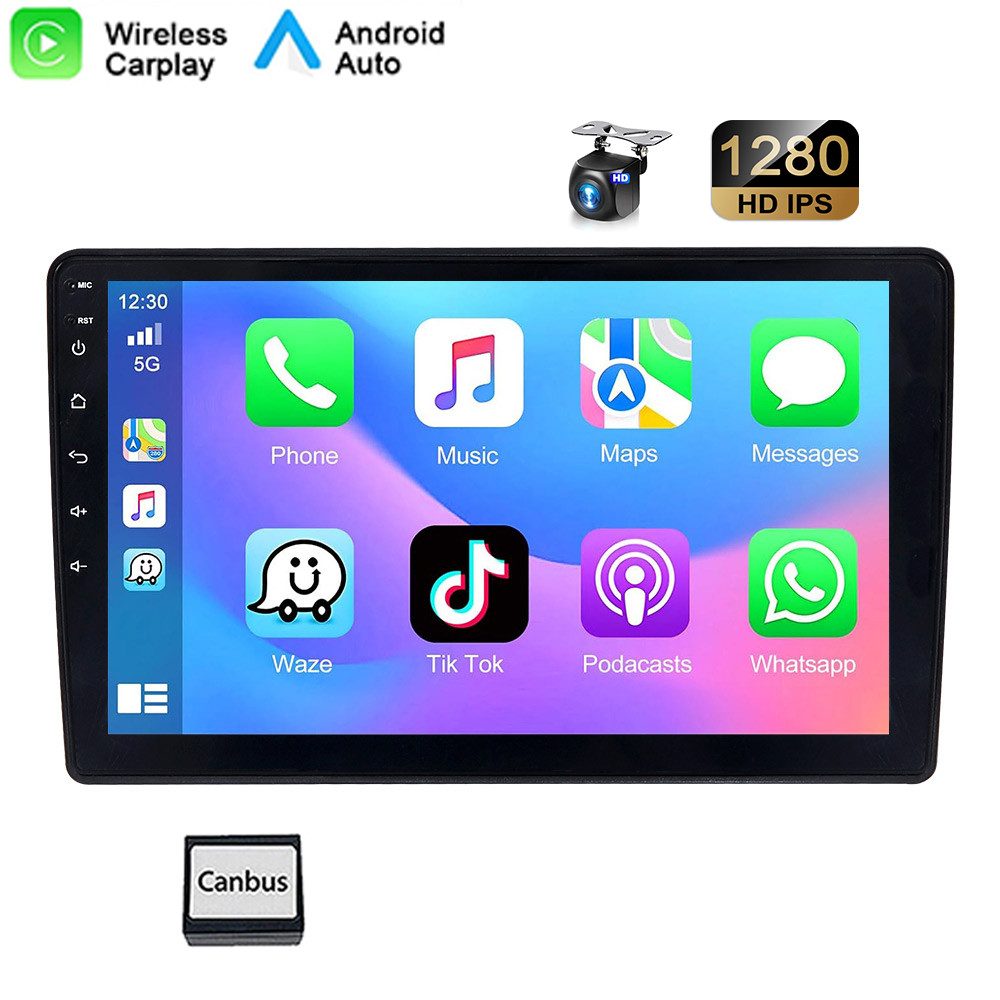 A-Sure WiFi 8-Core 2 DIN Ford Transit Tourneo Custom Bluetooth5.0 Android 15 Autoradio (Digitalradio (DAB), FM, AM, 1280*800 IPS Screen RDS, DSP, GPS, SWC, Navi, UI Theme, Siri, Mirrorlink, Google play, Netflix, Youtube, Calendar, TikTok)