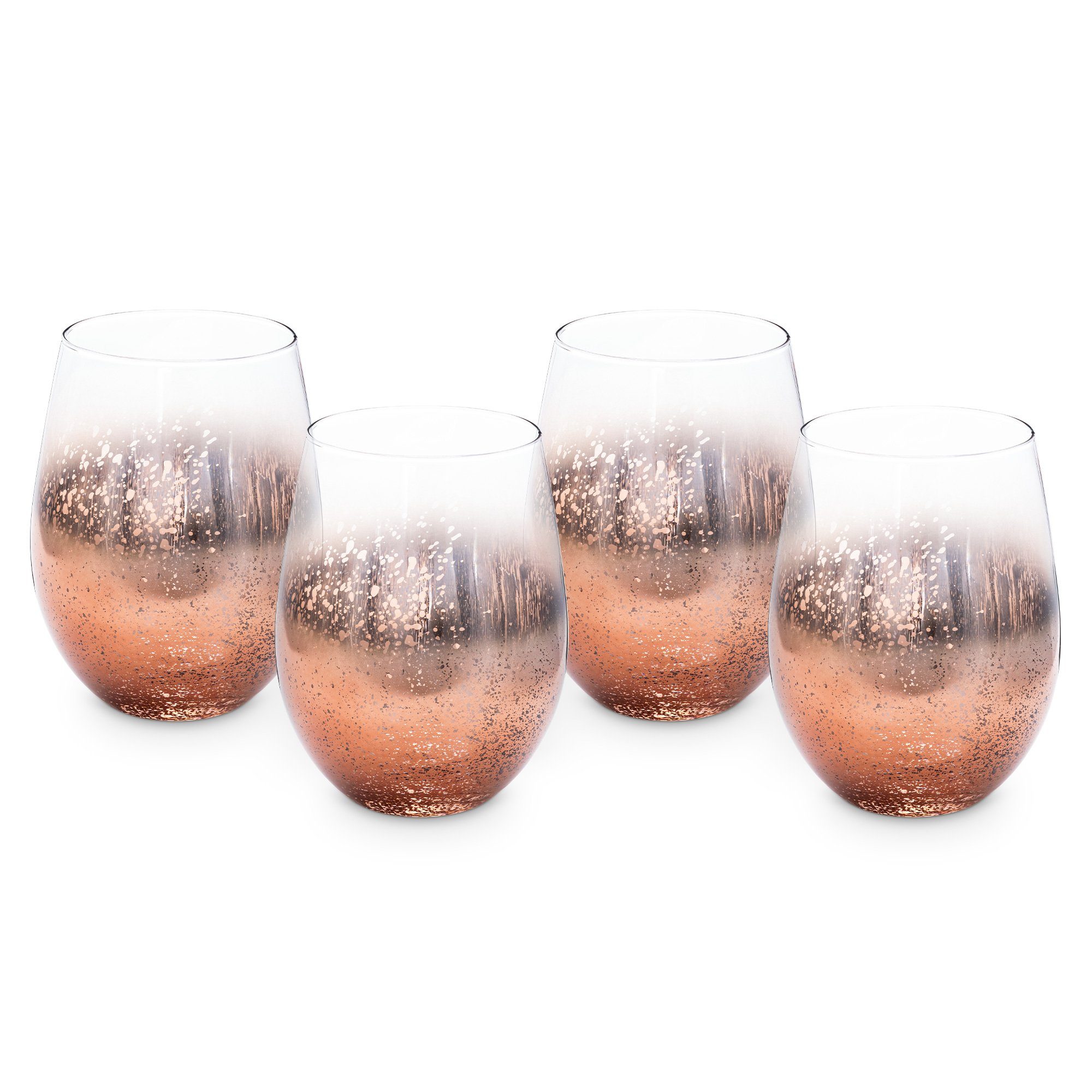 Navaris Longdrinkglas roségold getönte Gläser 4er-Set - Farbige Trinkgläser  in rosa, Glas