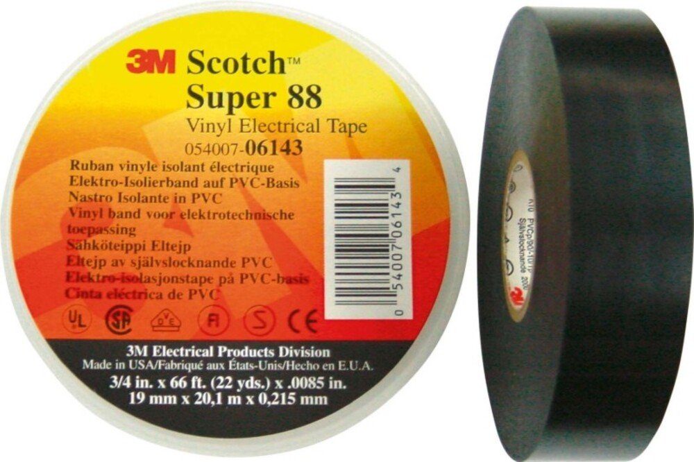 3M Klemmen 3M Deutschland PVC Elektro-Isolierband ScotchSuper88 19x6