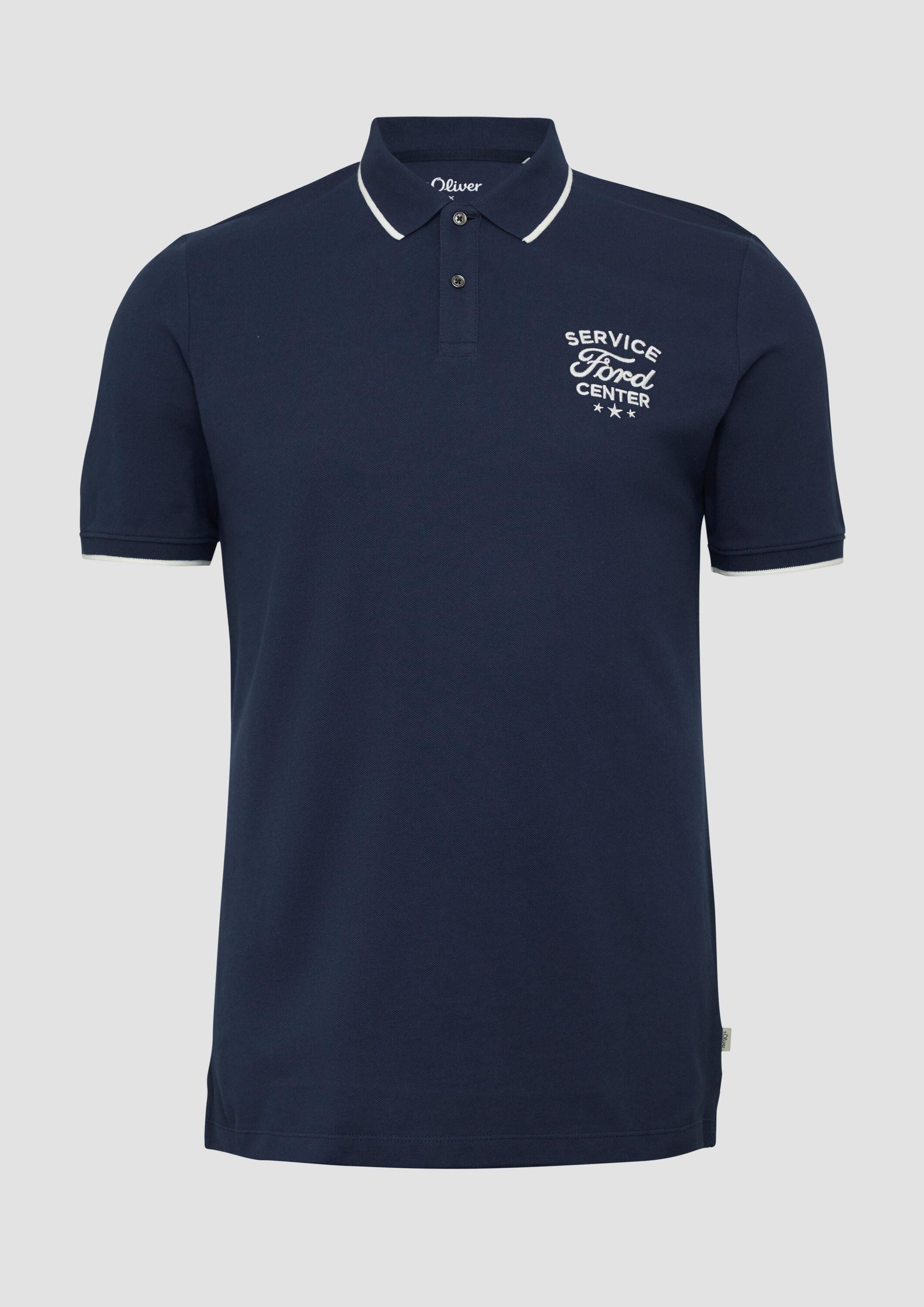 s.Oliver Kurzarmshirt Polo-Shirt Poloshirt aus Piqué mit Stickerei und Ford®-Artwork