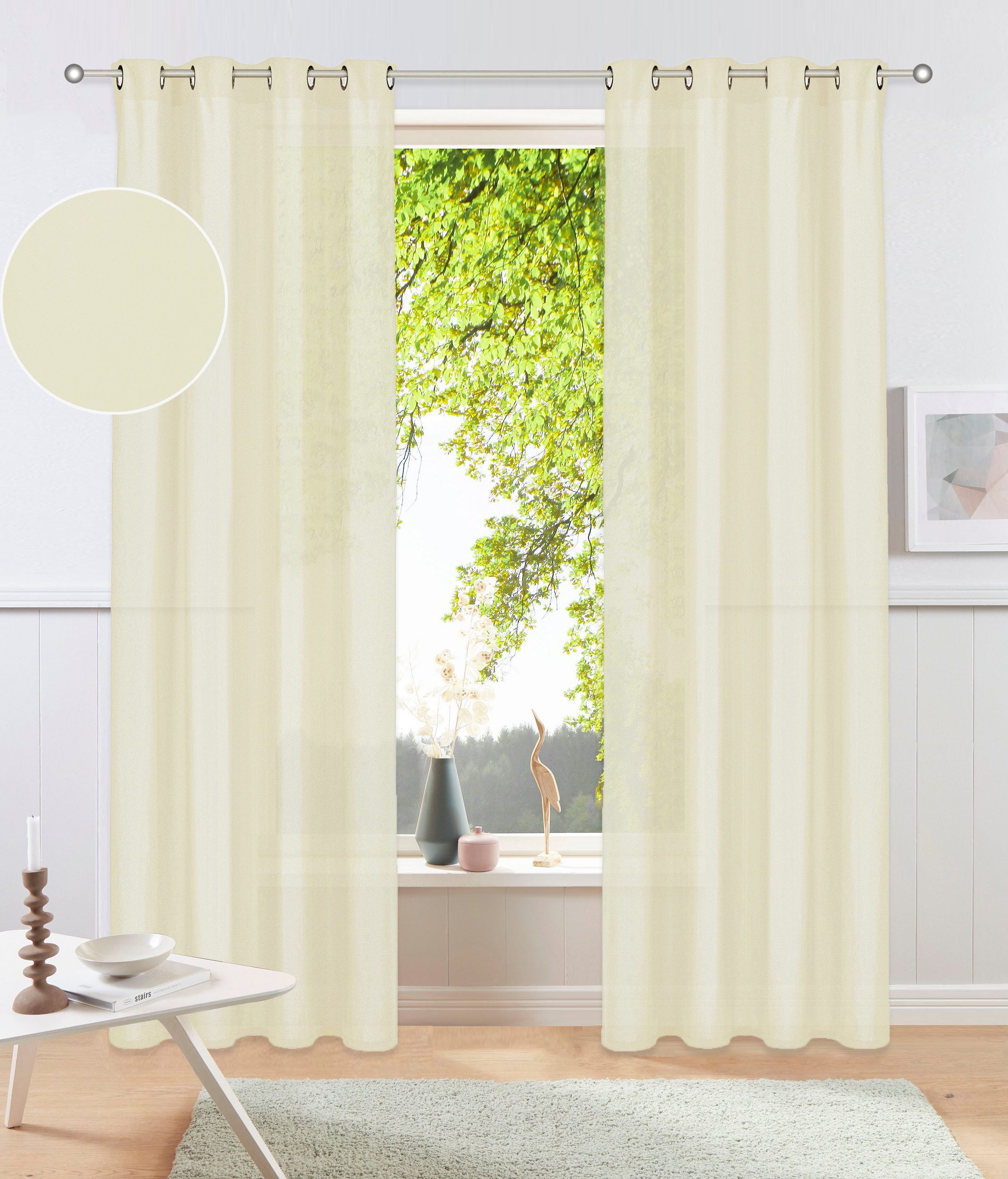 my home Vorhang Raja (2 St), Ösen, blickdicht, Polyester, Blickdichtes Mate günstig online kaufen