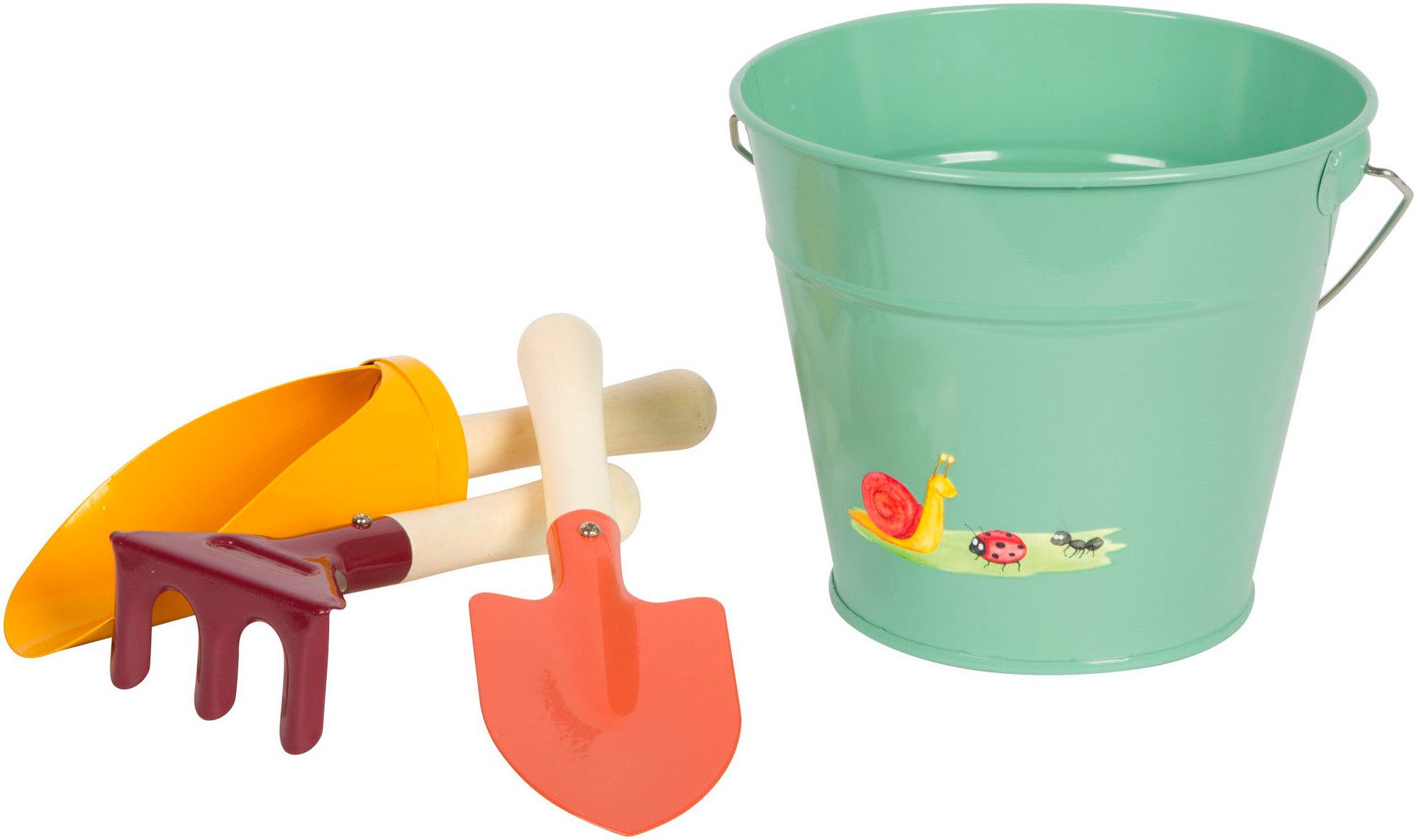Small Foot Kinder-Gartenset Handschaufel-Set + Eimer, Tiny Garden