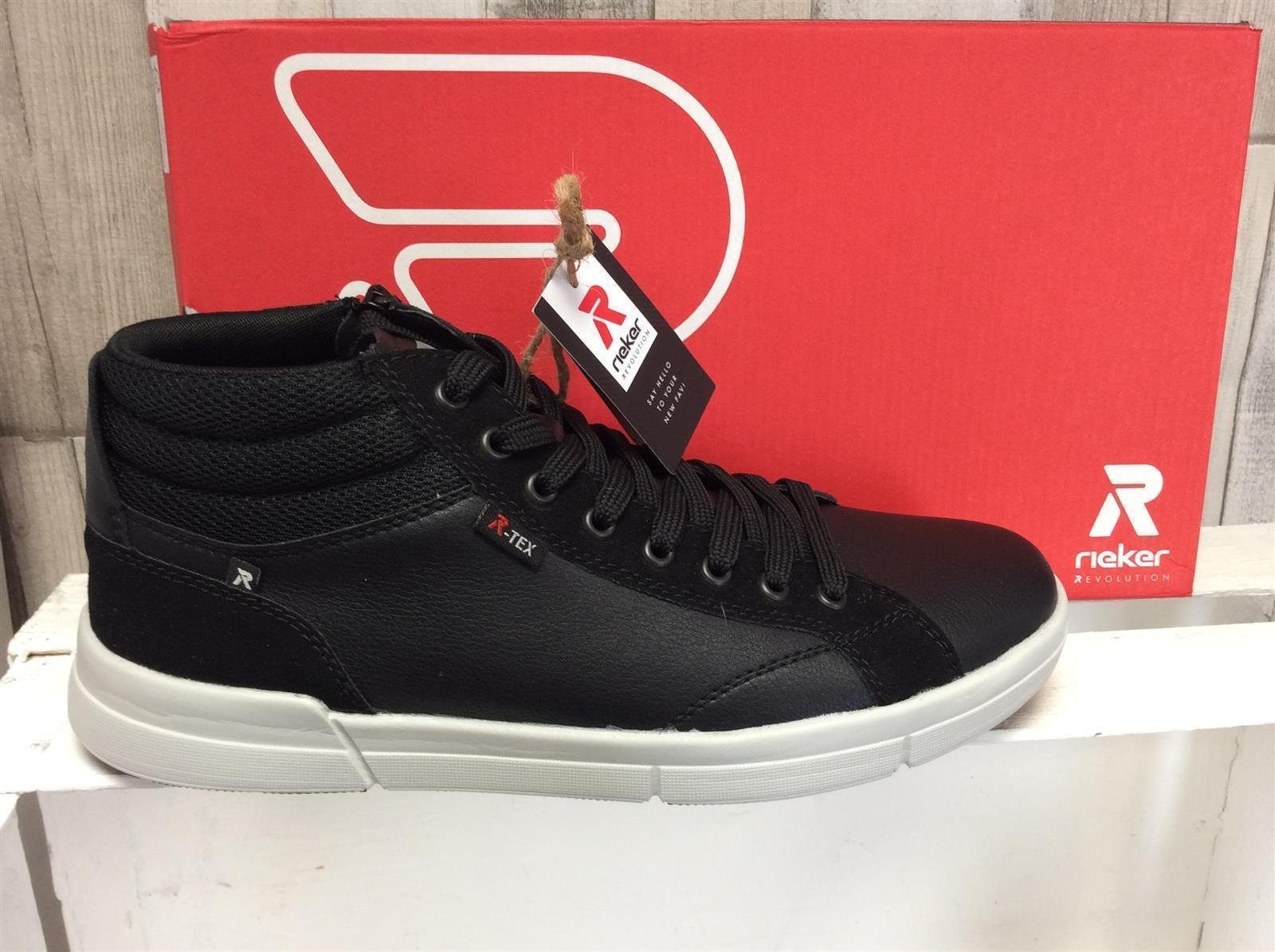 Rieker Herren Knöchel-Schnürschuh schwarz, seitlicher Reißverschluß 42 Sneaker