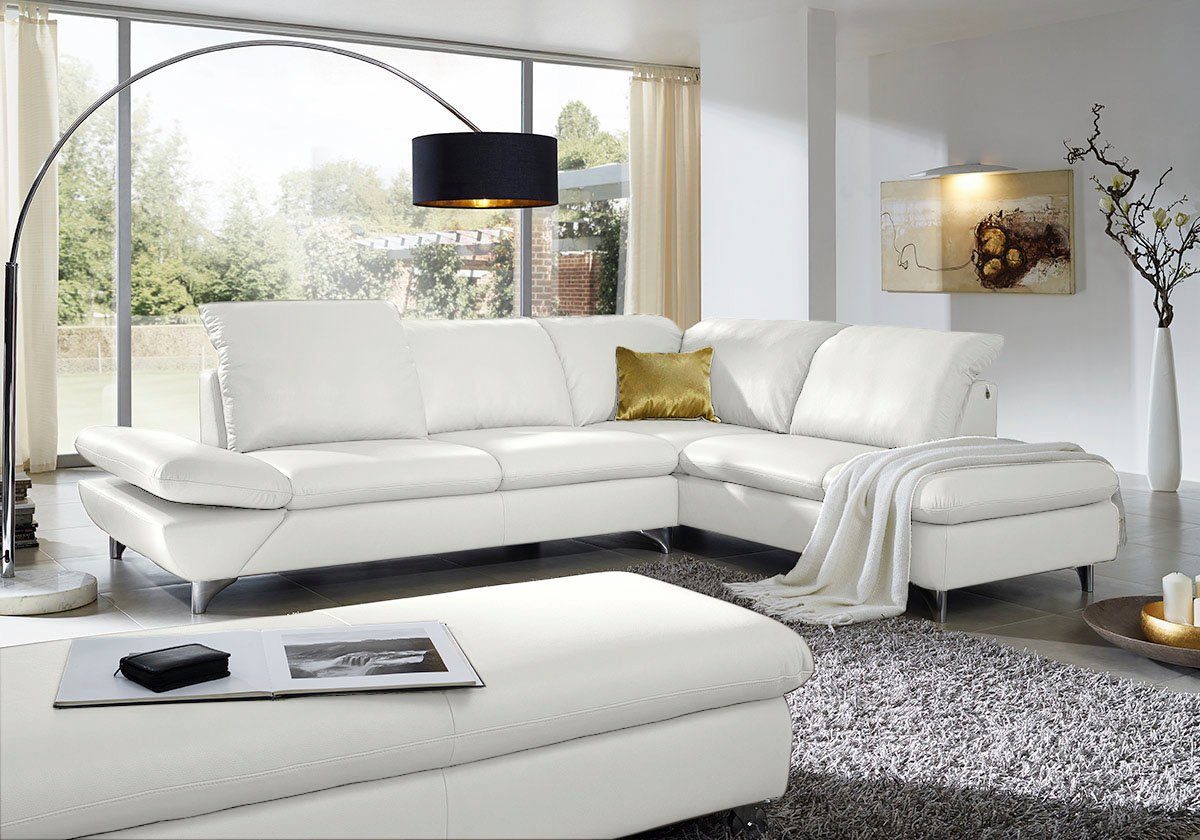 W.SCHILLIG Ecksofa Taoo, elegant und zeitlos, bequem, L-Form, Breite 296cm, mit Sitziefenverstellung & Kopfteilverstellung