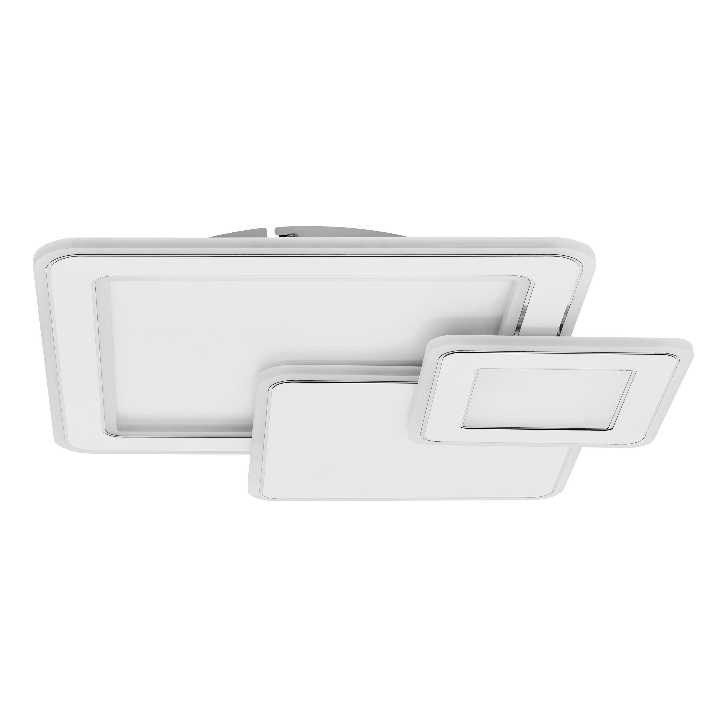 EGLO LED Deckenleuchte Mentalurgia, Leuchtmittel inklusive, Wand-/Deckenleuchte - L49 x B49 x H6,5 cm - weiß, chrom