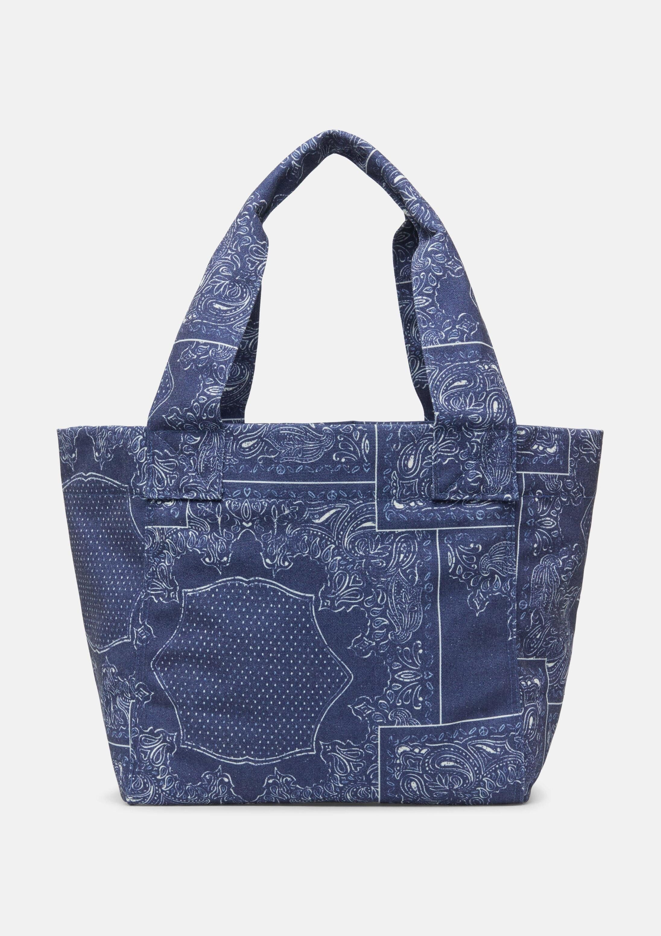 s.Oliver Shopper Tasche, Canvas Shopper mit Paisley-Muster und Kurztragehenkeln