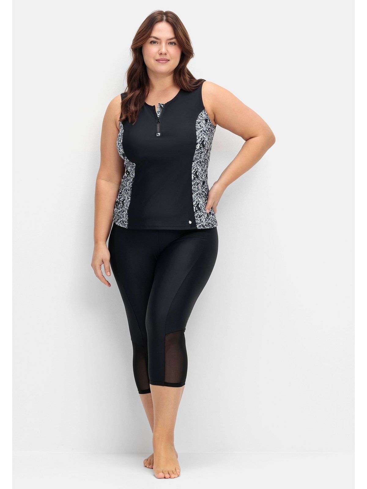 Sheego Tankini-Top Große Größen, mit Soft Cups und Front-Zipper