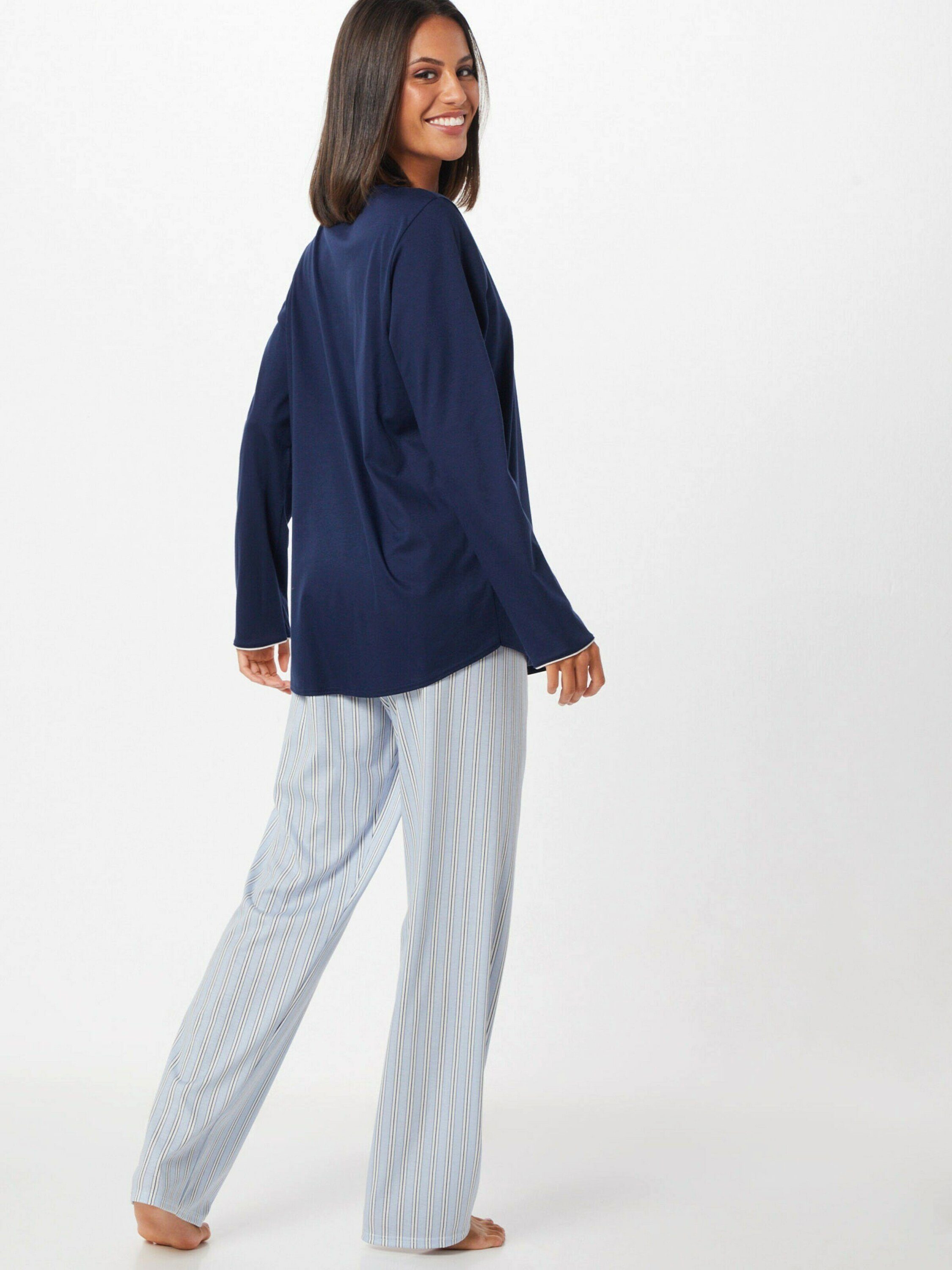 CALIDA Schlafanzug Plain/ohne blue (1 Details tlg) peacoat