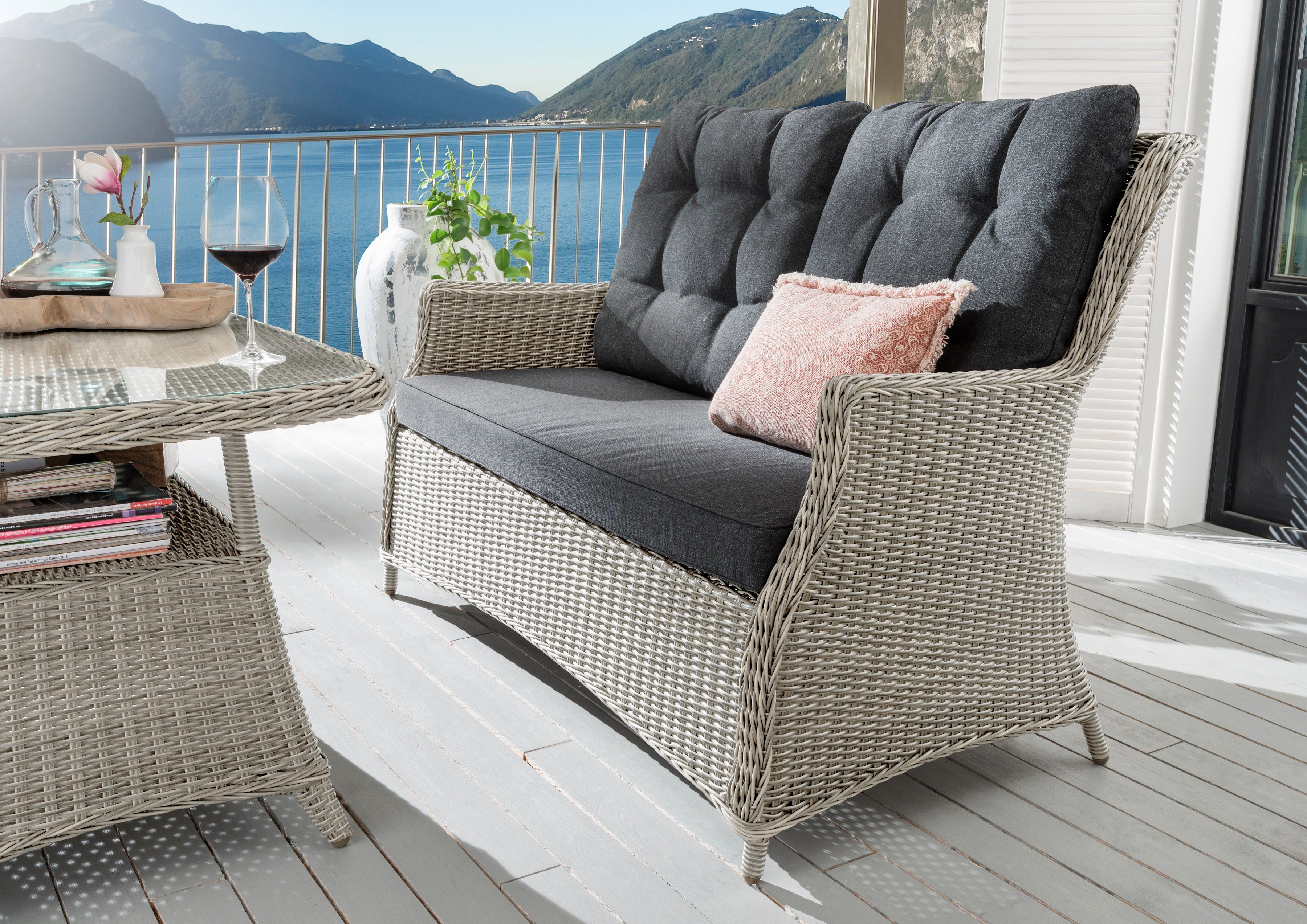 Destiny Loungesofa CASA, Aluminium, Polyrattan, 2er Sofa, inkl. Auflagen