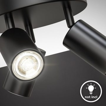 B.K.Licht LED Deckenspot LED Deckenleuchte 19cm Spots drehbar schwenkbar schwarz-matt - BKL1447, ohne Leuchtmittel, Retro-Design Deckenlampe rund 3-flammig 230V Fassung GU10 Wohnzimmer