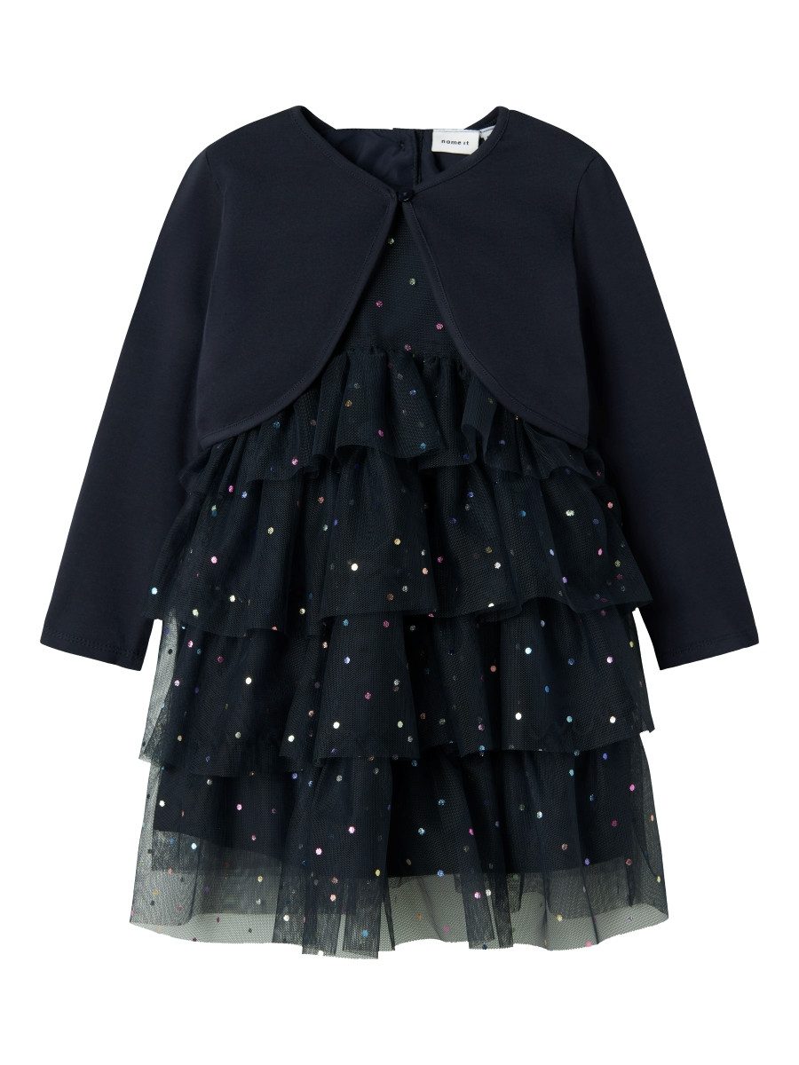 Name It Tüllkleid NMFRASILLE SPENCER SET (Set, 2-tlg., Kleid mit Bolerojäcken) mit Stufenrock