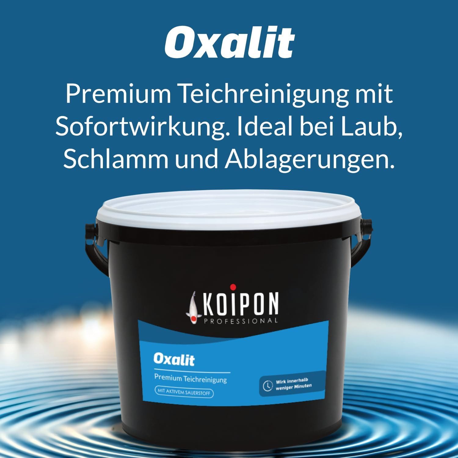 KOIPON Teichpflege KOIPON Oxalit Teichschlammentferner gegen Laub & Ablagerungen, Teichschlammentferner, Sauerstoff, Sofortwirkung, Made in Germany