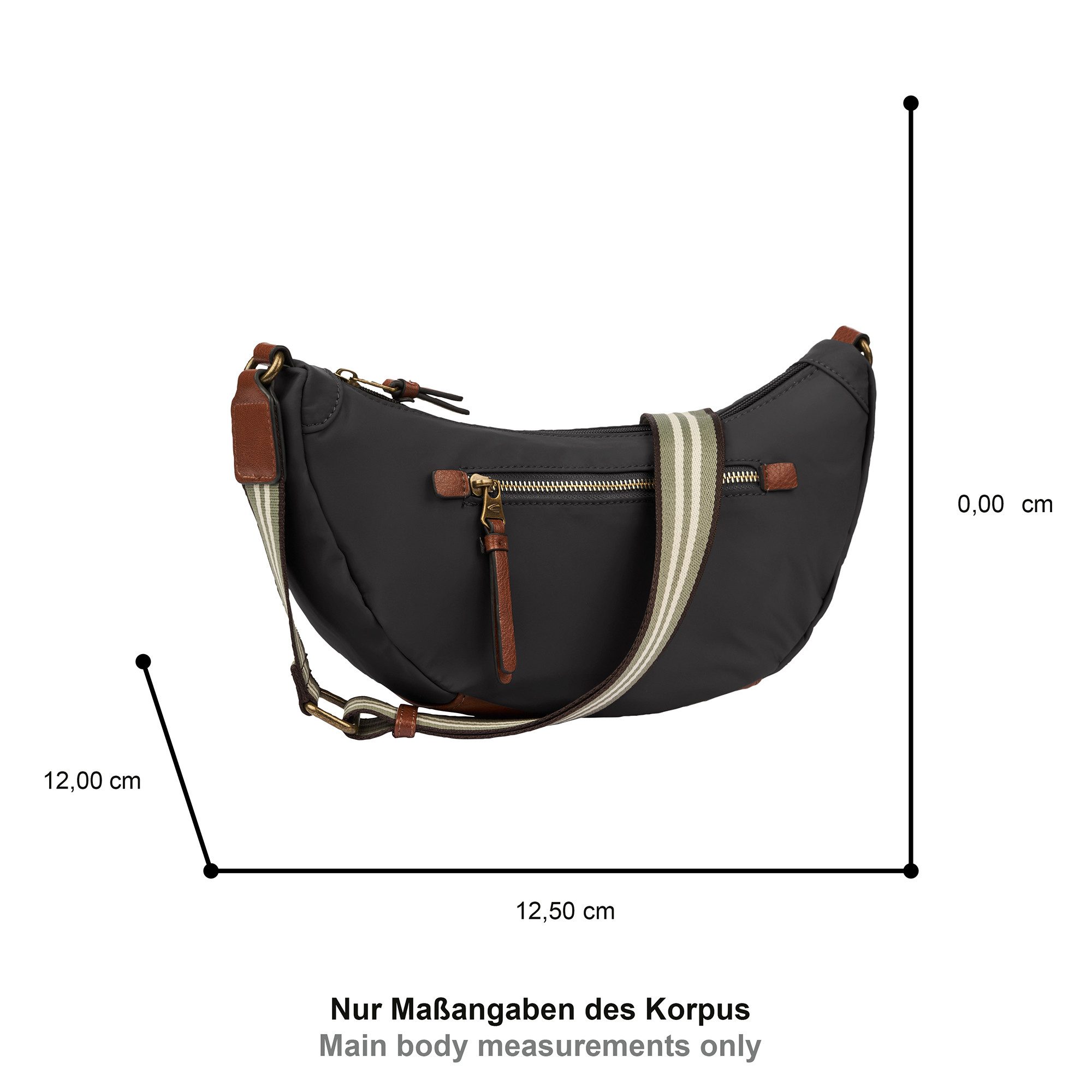 camel active Handtasche Bari, aus hochwertigem matten Nylon mit gestreiftem Gewebeband