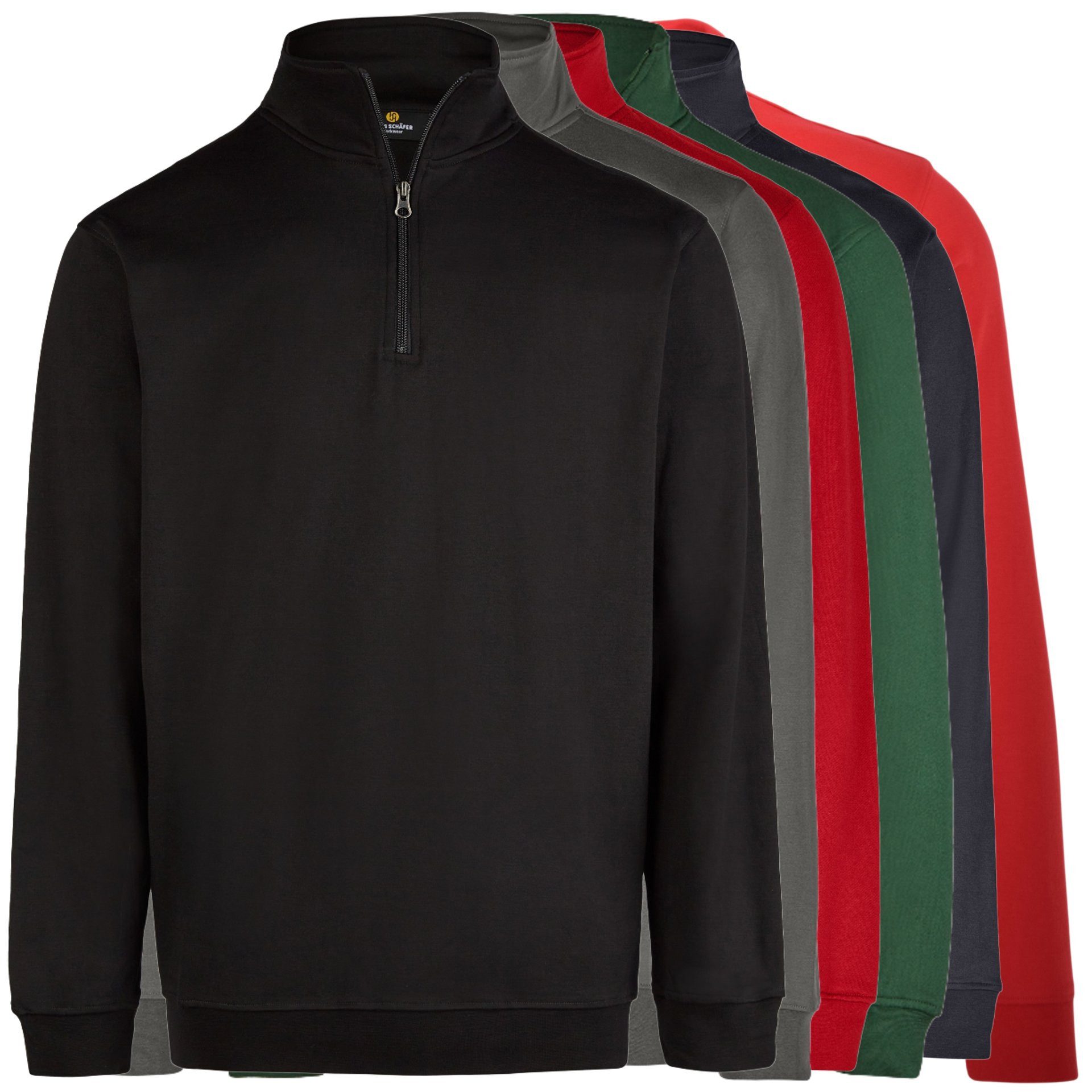 Hans Schäfer Workwear Troyer Herren Zip - Sweater Arbeitspullover powerede by Ralf Moeller