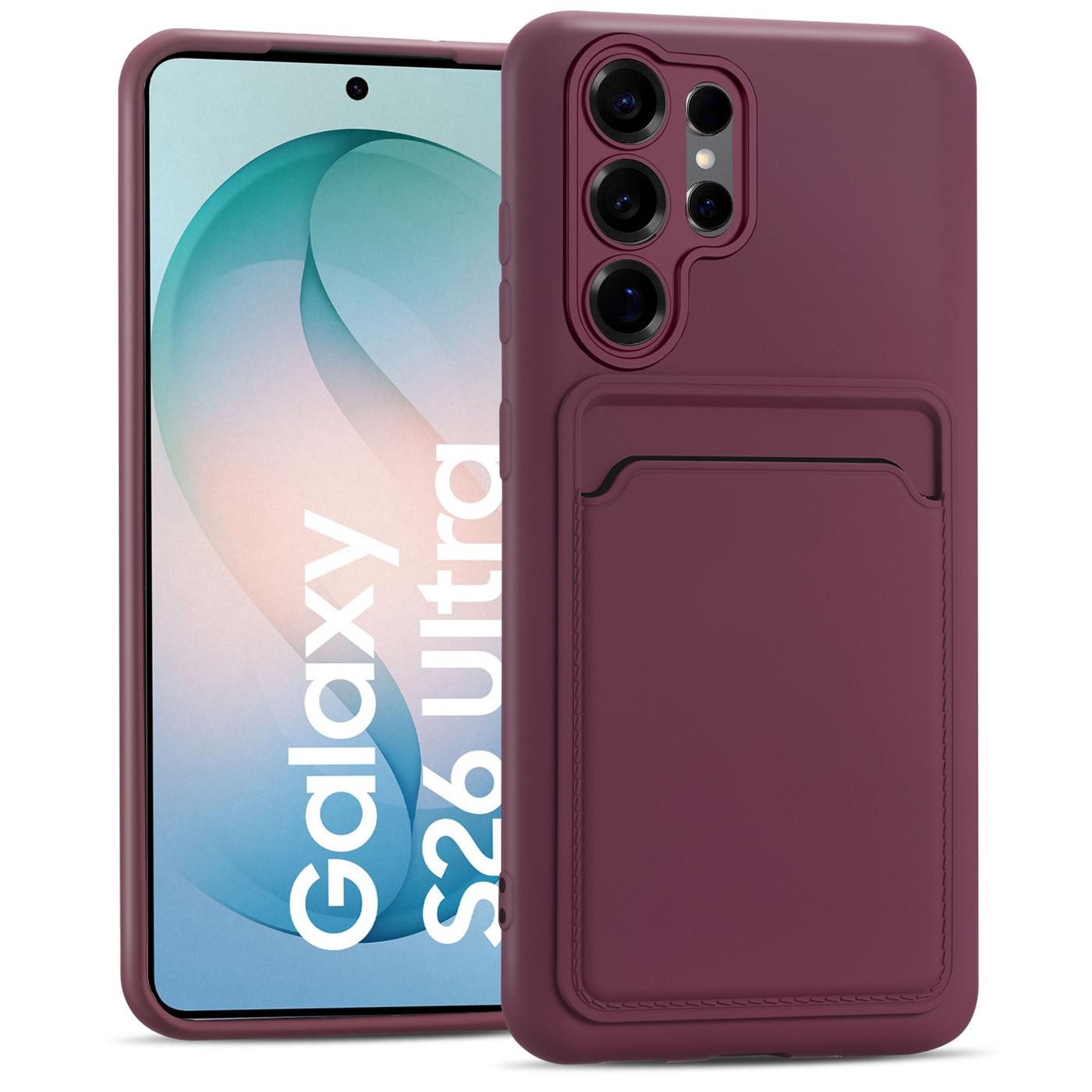 CoolGadget Handyhülle Card Case Handy Tasche für Samsung Galaxy S26 Ultra 6,9 Zoll, Silikon Slim Schutzhülle mit Kartenfach für Samsung S26 Ultra 5G Hülle
