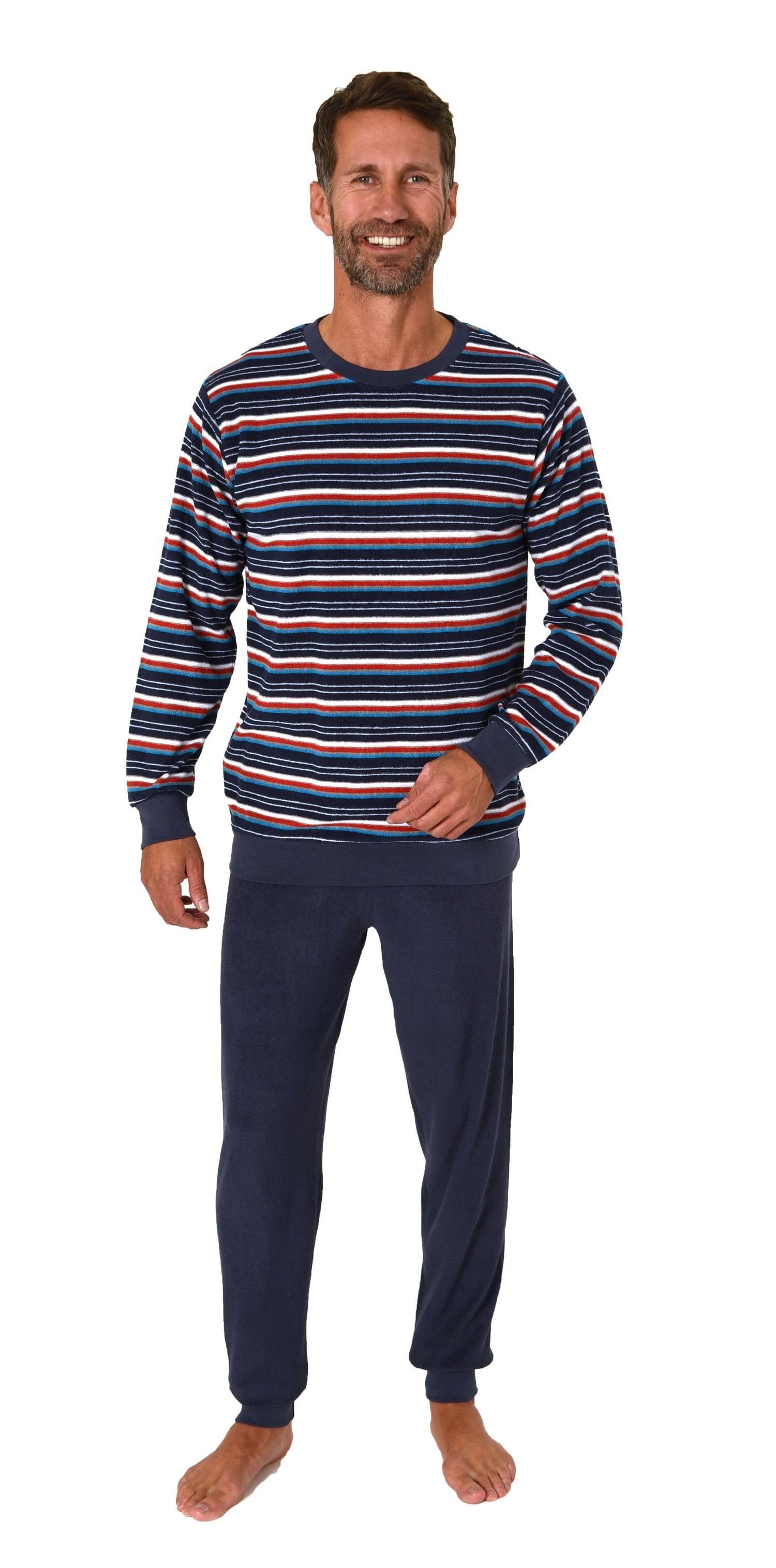 Normann Pyjama Herren langarm Frottee Schlafanzug günstig online kaufen