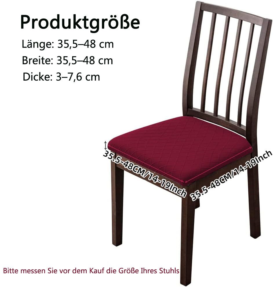 Diwzbyn Stuhlhusse Sitzbezug Bürostuhl Bezug Stretch Stuhlbezug Sitzfläche Waschbar, Bürostuhlabdeckung Schonbezüge für Esszimmer Büro Bar – Bild 4 von 5