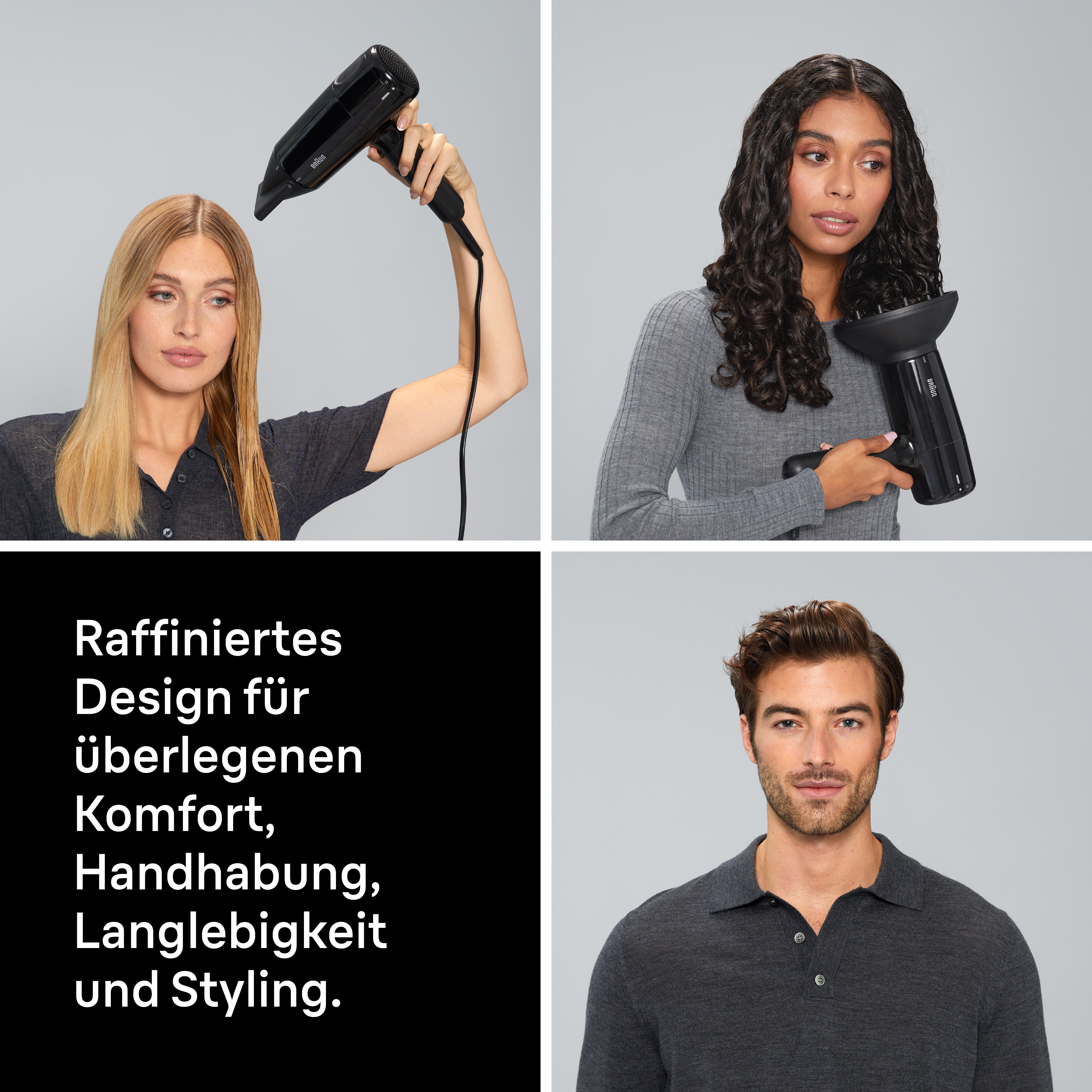 Braun Haartrockner HD2.15, mit Diffusor für Locken, BRHD215E, 2100 W, 2100W, Föhn mit 2 Aufsätzen, ohne Hitzeschäden, Kabelaufwicklung – Bild 5 von 5