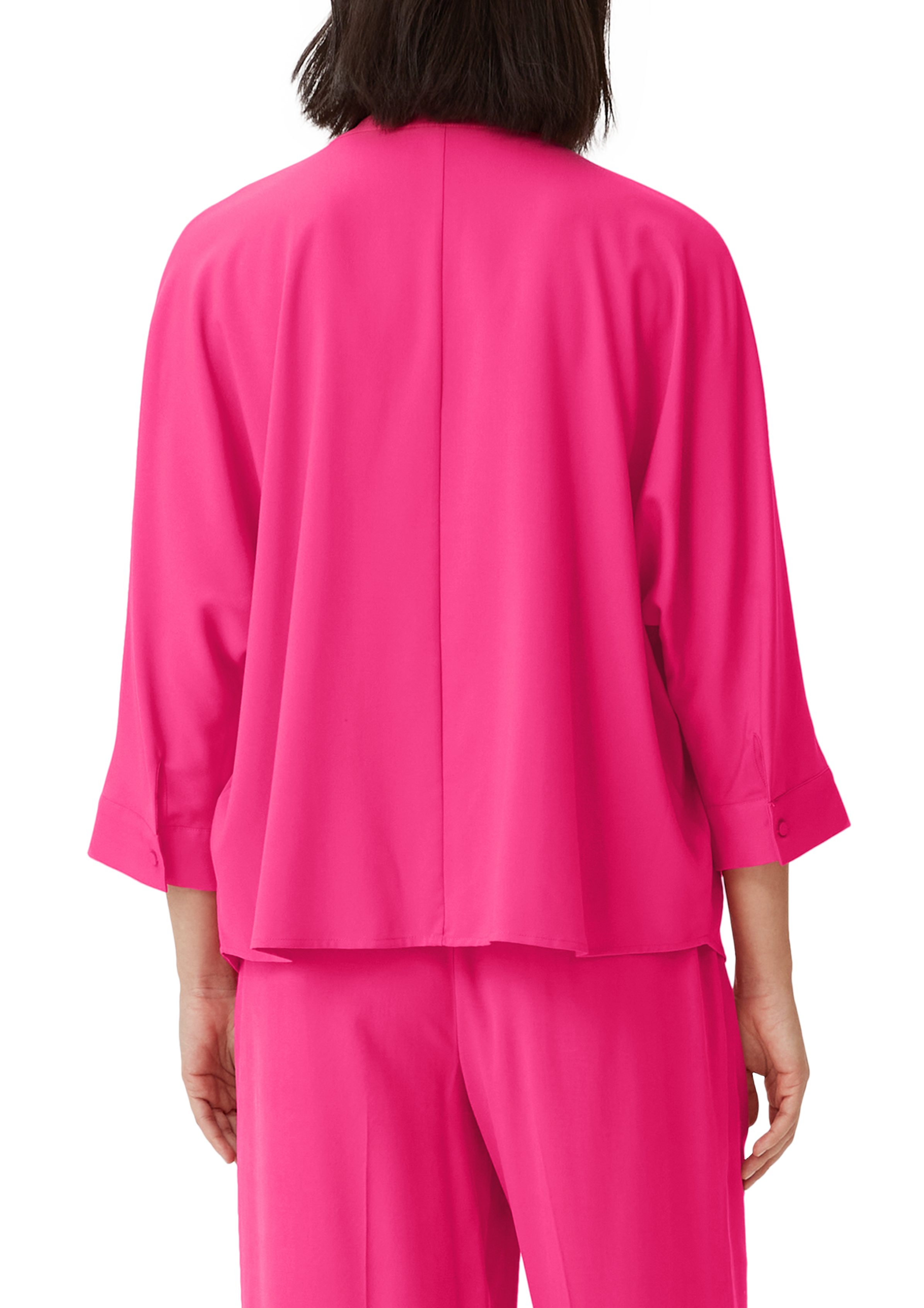 Twill-Bluse aus 3/4-Arm-Shirt pink Viskosemix Comma