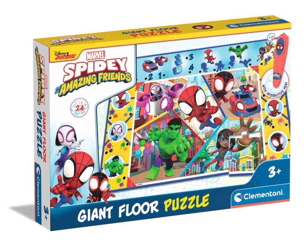 Clementoni® Puzzle Bodenpuzzle Marvel Spidey interaktiv 24 Teile, Puzzletei günstig online kaufen