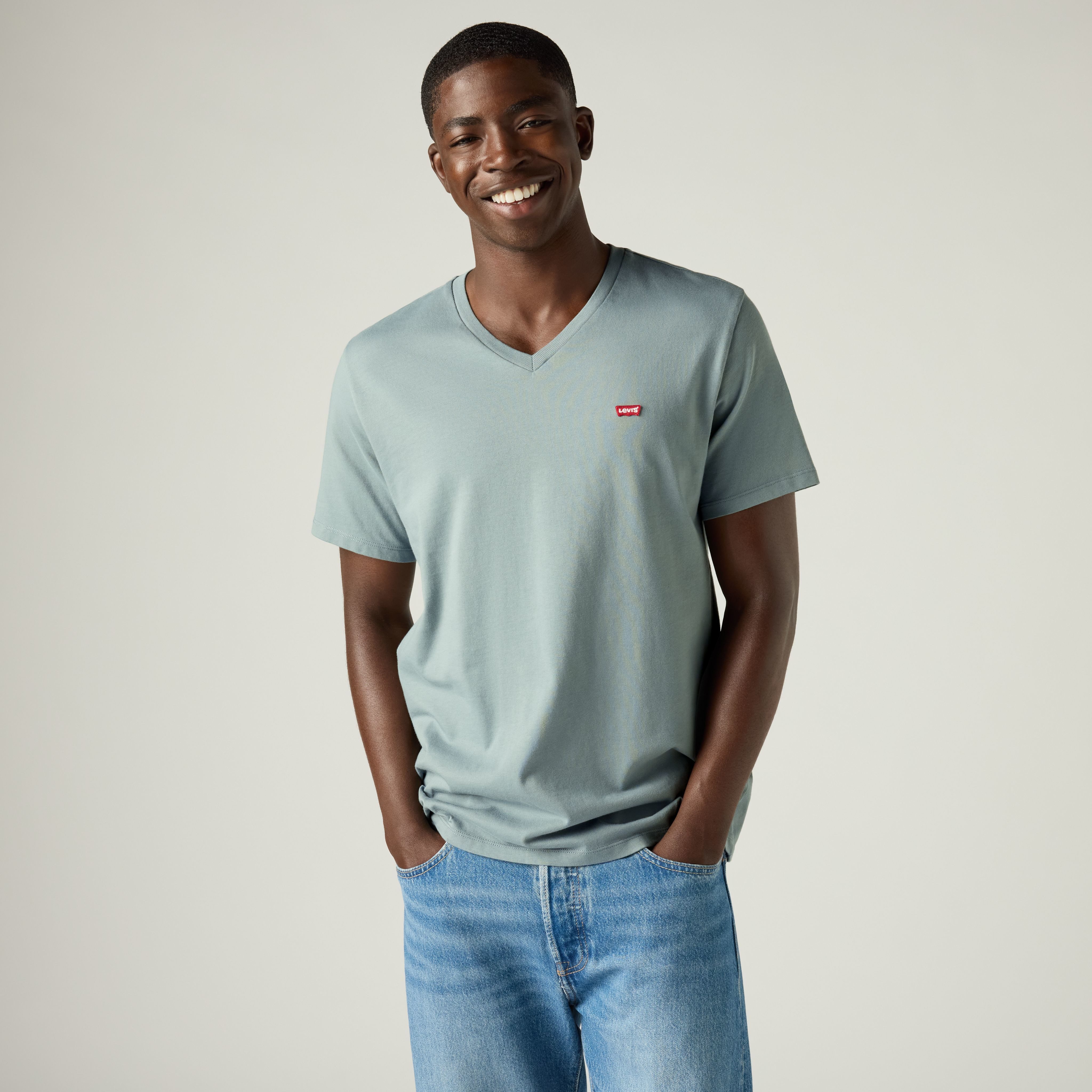 Levi's® V-Shirt LE ORIGINAL HM VNECK mit Logostickerei