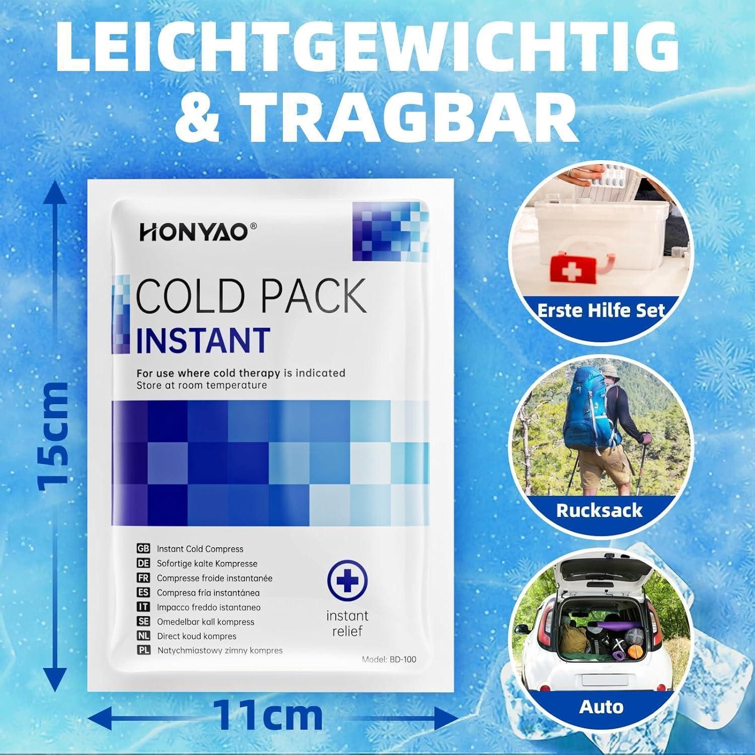LuxusKollektion Kühlpad Kühlpack Einmal Erste Hilfe Sport Reisen 9 Stück Kälte 9 Stück