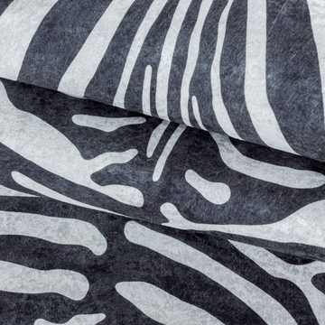 Teppich Waschbarer Teppich Elena Schwarz, Teppich Boss, Tigerfell imitat, Höhe: 7 mm