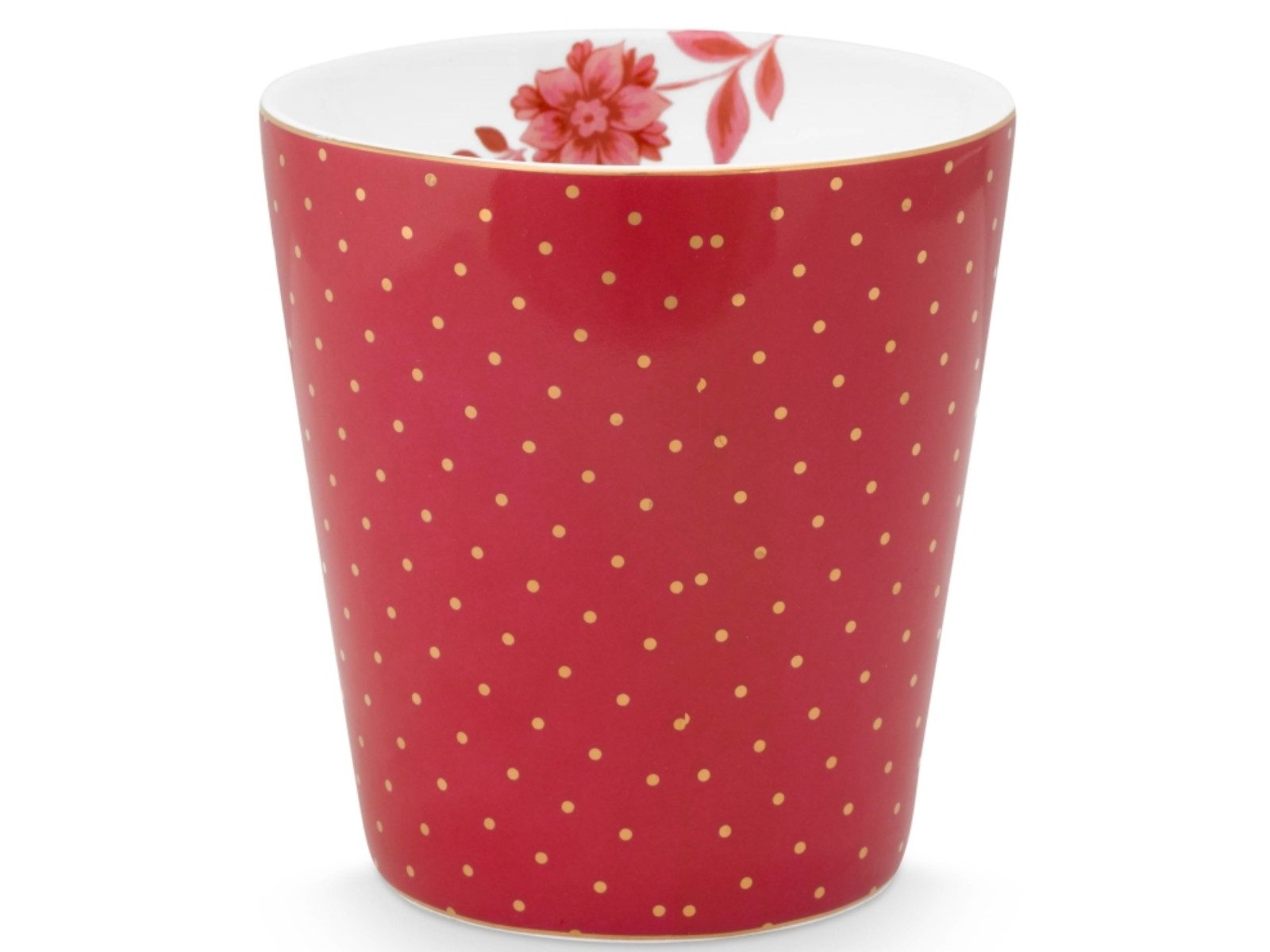 PiP Studio Becher Royal Dots dark pink Becher ohne Henkel 0,23 l, Porzellan