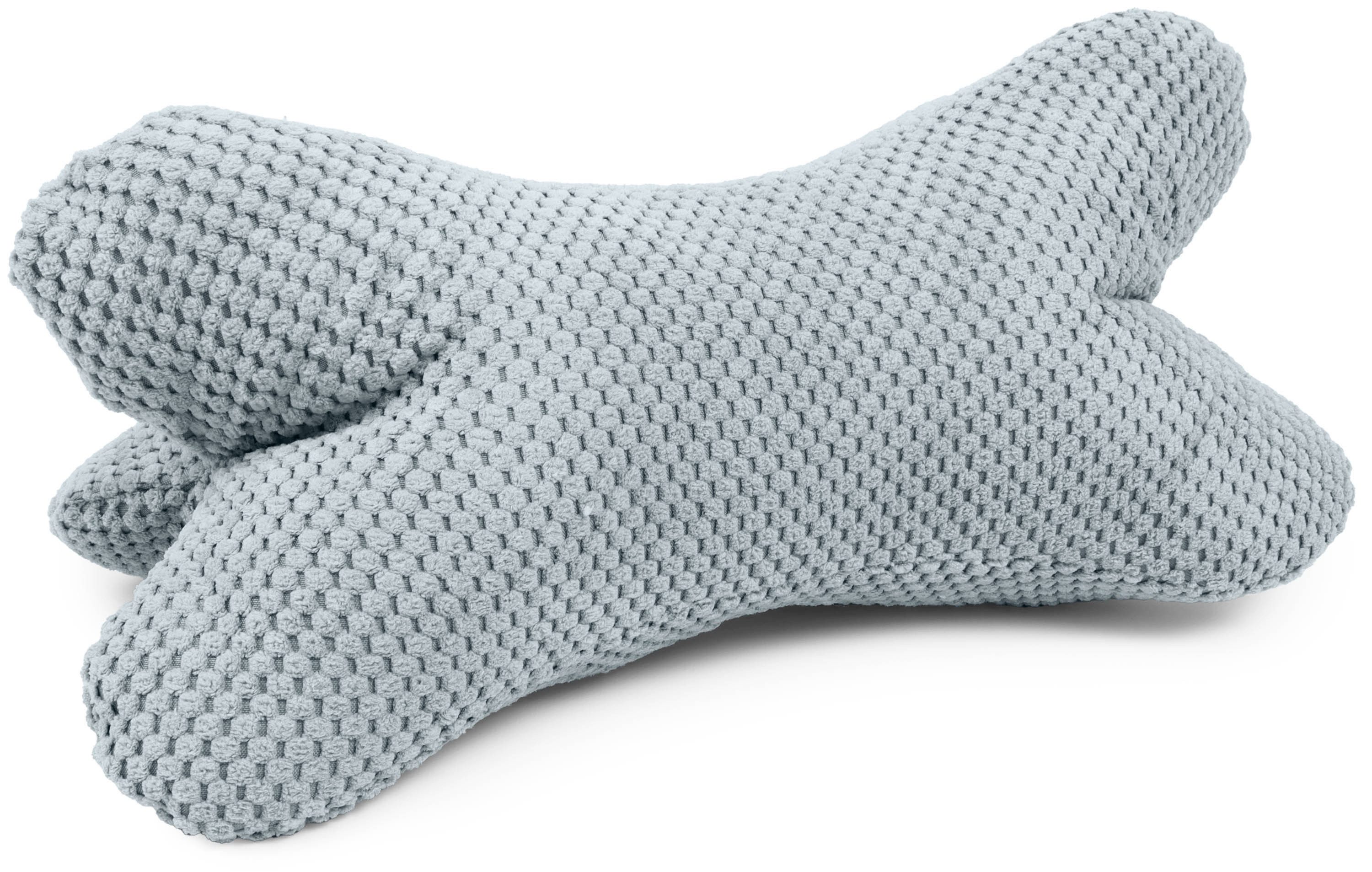 Amilian Nackenkissen Leseknochen 44x22 cm für Erwachsene - Lesekissen Knochenkissen Sofa, Leseknochen für Erwachsene, mit Bezug, weich, abnehmbarer Bezug, formstabil
