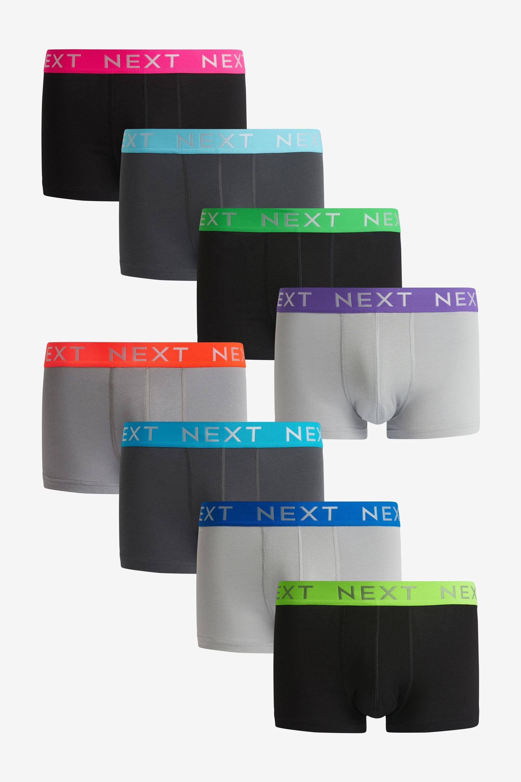 Next Hipster Hipster-Boxershorts im 8er-Pack (8-St) Mixed Base Neon Waistband
