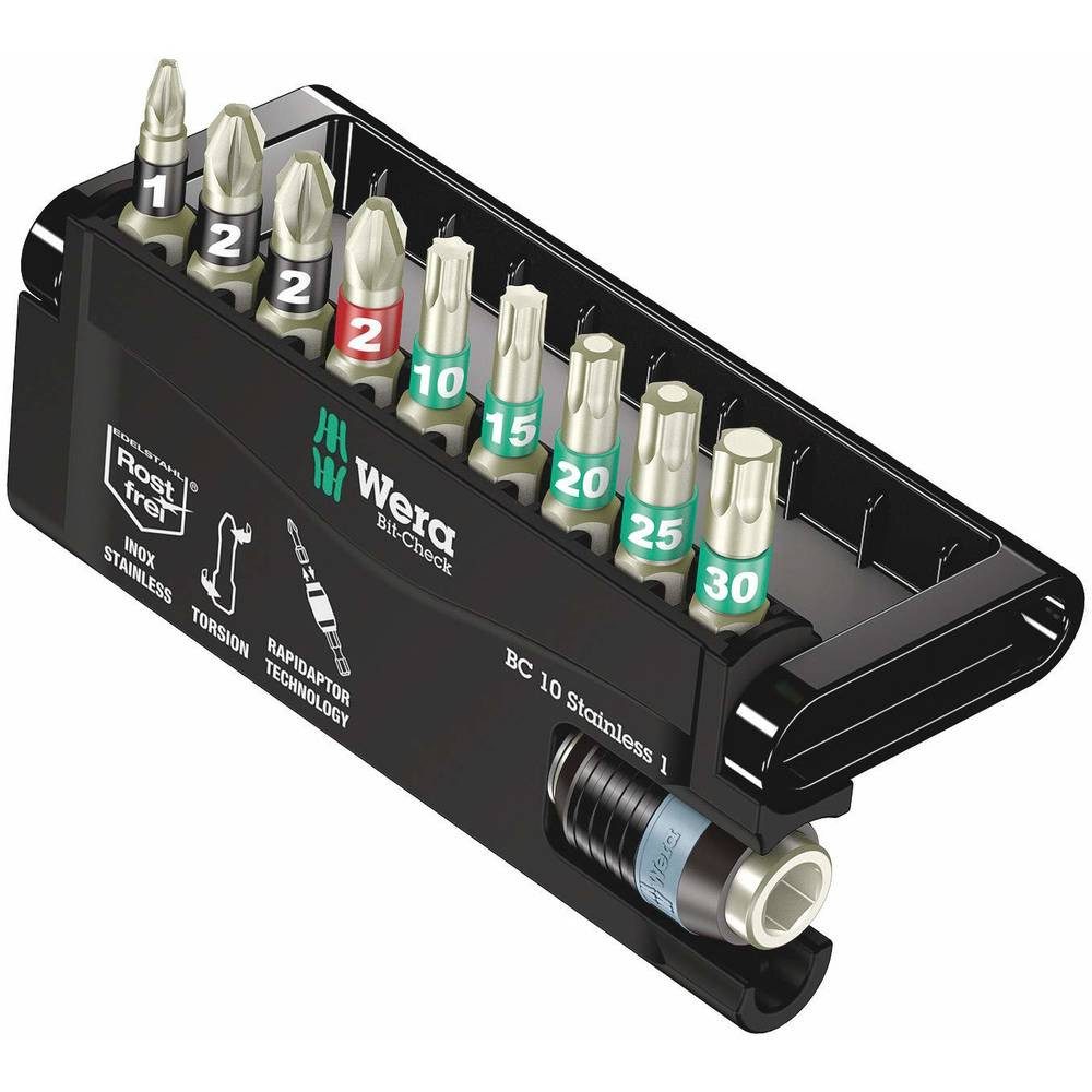 Wera Bit-Set Edelstahl-Bit-Check mit Rapidaptor 05071110001