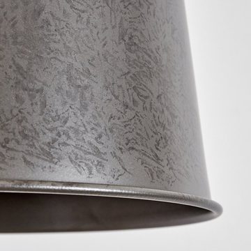 hofstein Stehlampe moderne Stehlampe aus Metall/Holz in Nickel-Antik/Natur, ohne Leuchtmittel, verstellbarer Schirm (26cm), Fußschalter, Ablageflächen, 1x E27