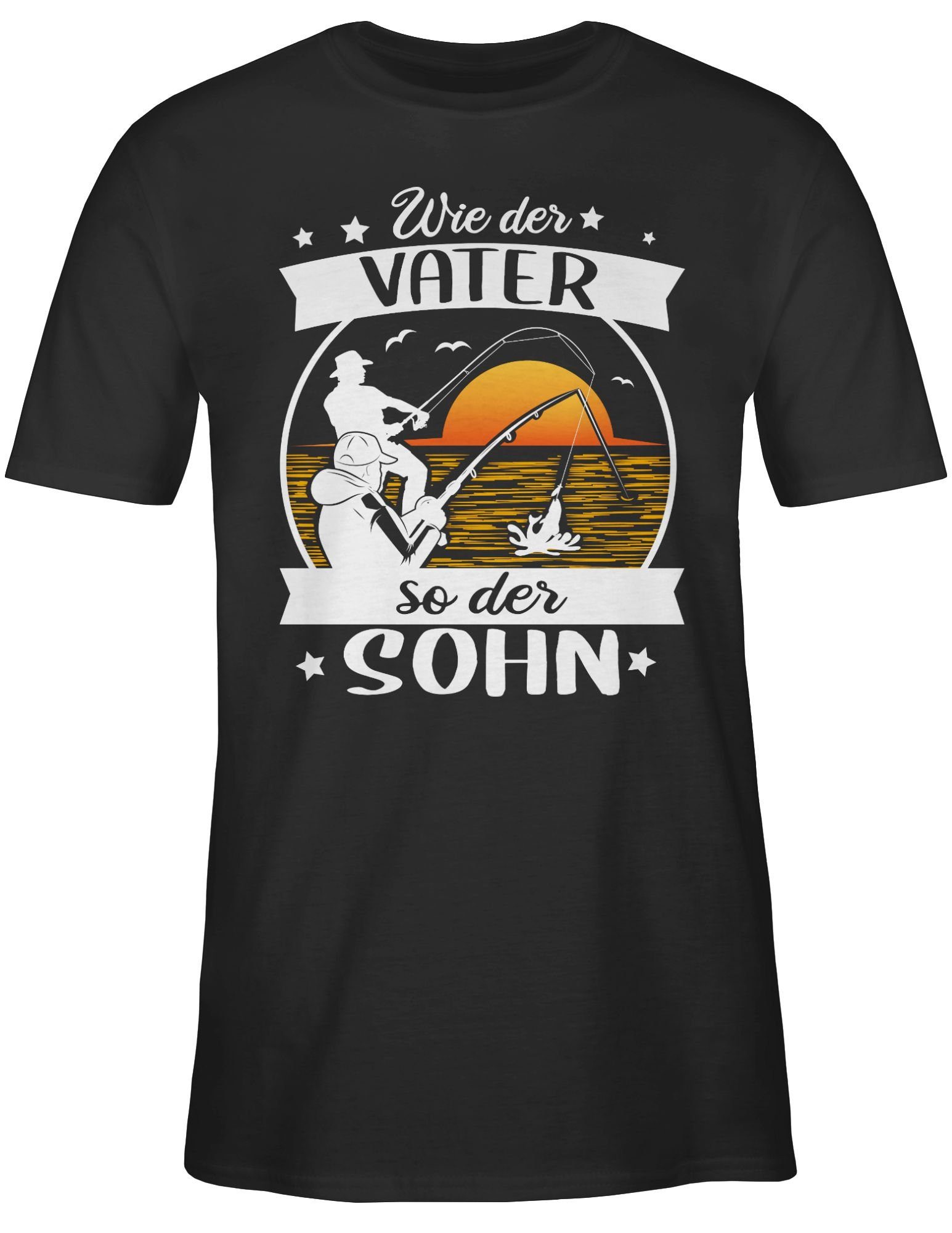 Shirtracer T-Shirt Wie der Vater weiß/orange Sohn - - Schwarz der Geschenke 1 Angeln so Angler