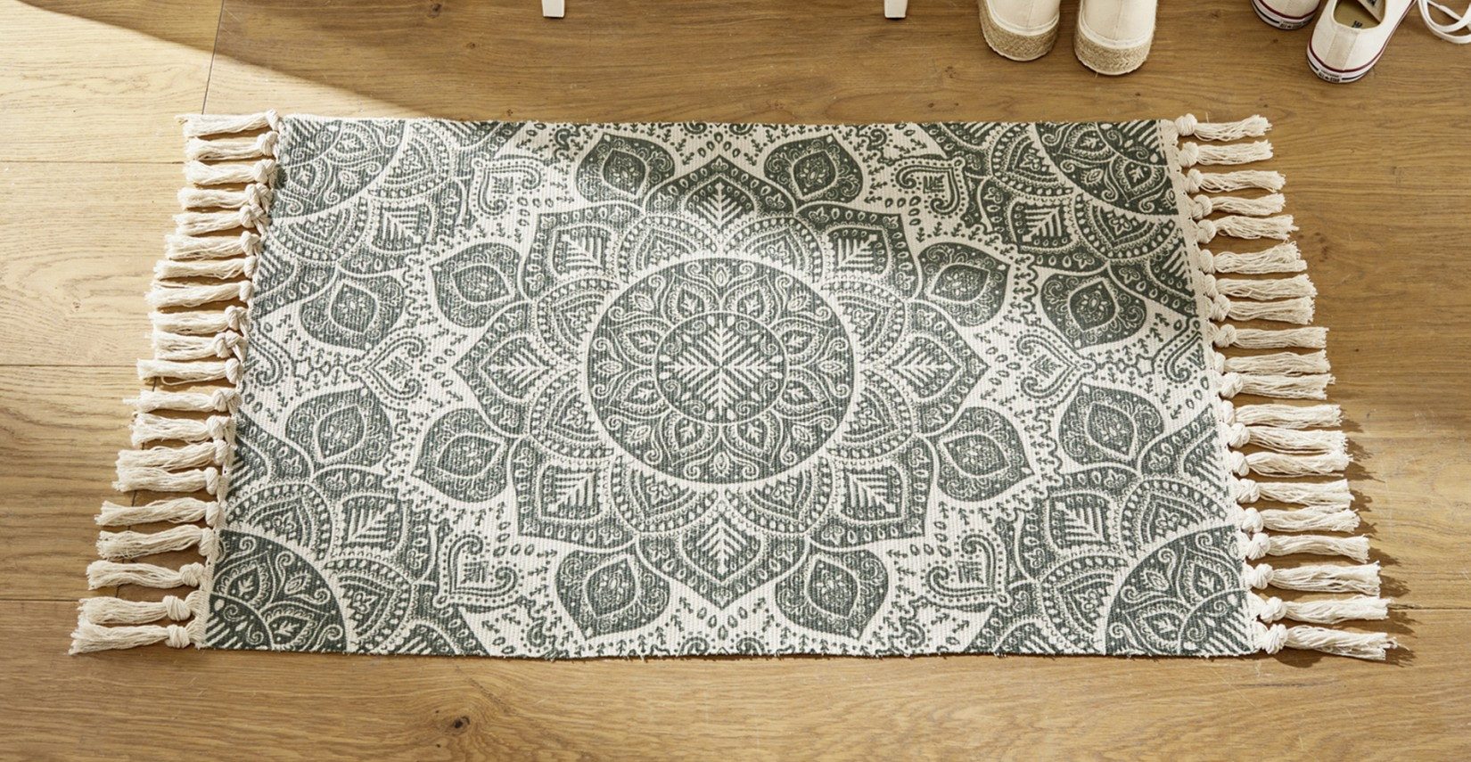 Dekoleidenschaft Teppich "Mandala" 60x90 cm grün günstig online kaufen